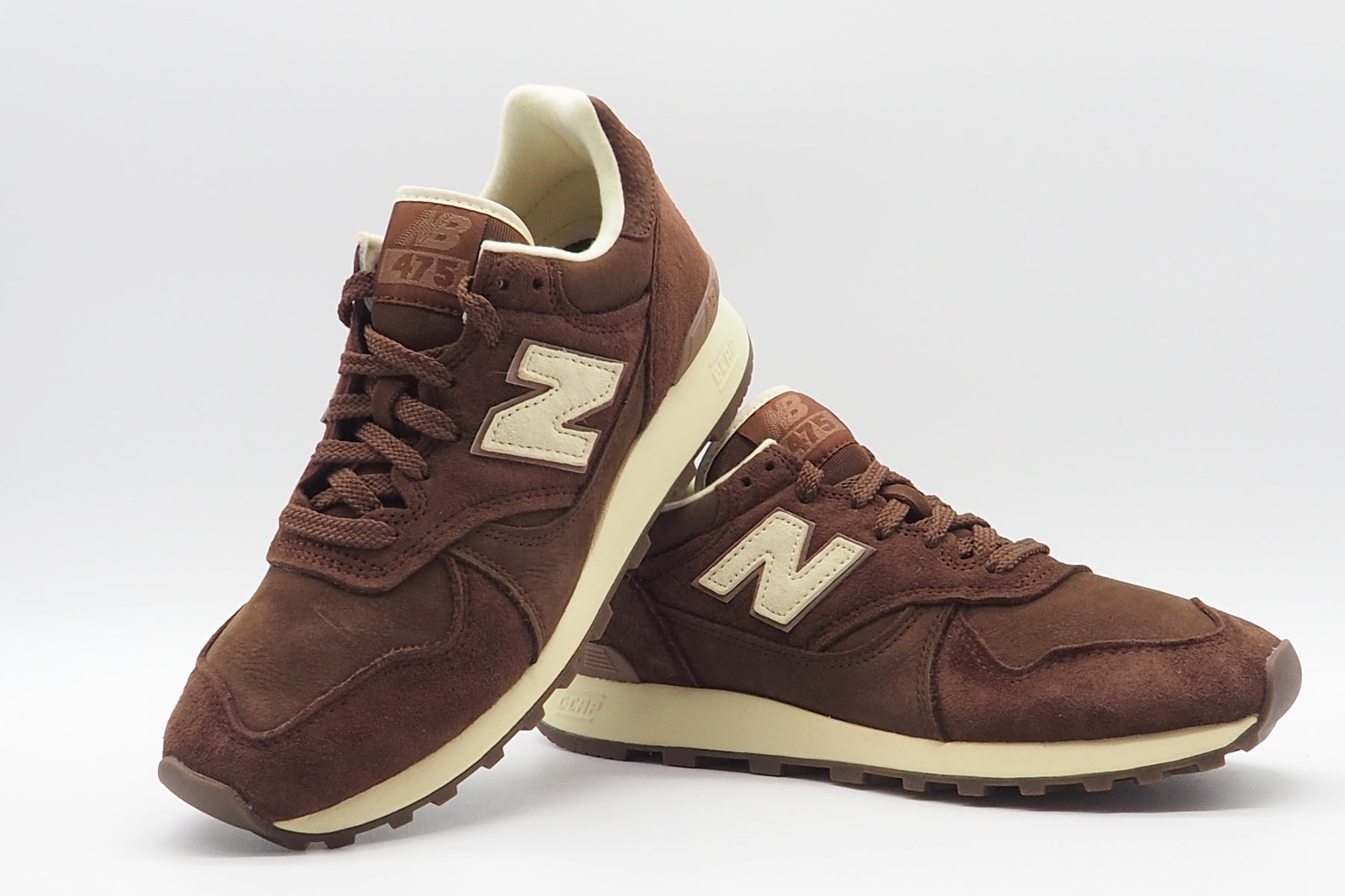 Stylischer Herren Sneaker 475 aus Nubukleder in Rotbraun Herren Sneaker New Balance 