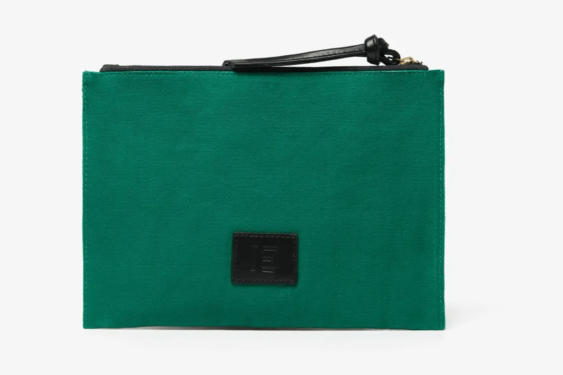 Täschchen aus Baumwolle & Leder Grün mit Fisch - Poseidon Taschen Clutches Inoui E. 