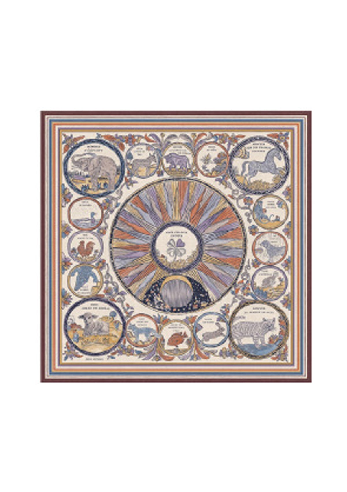 Tuch aus Seide & Modal mit Tieren in Multicolor - Chance Inoui Damen Accessoires Tücher & Schals Inoui E. 