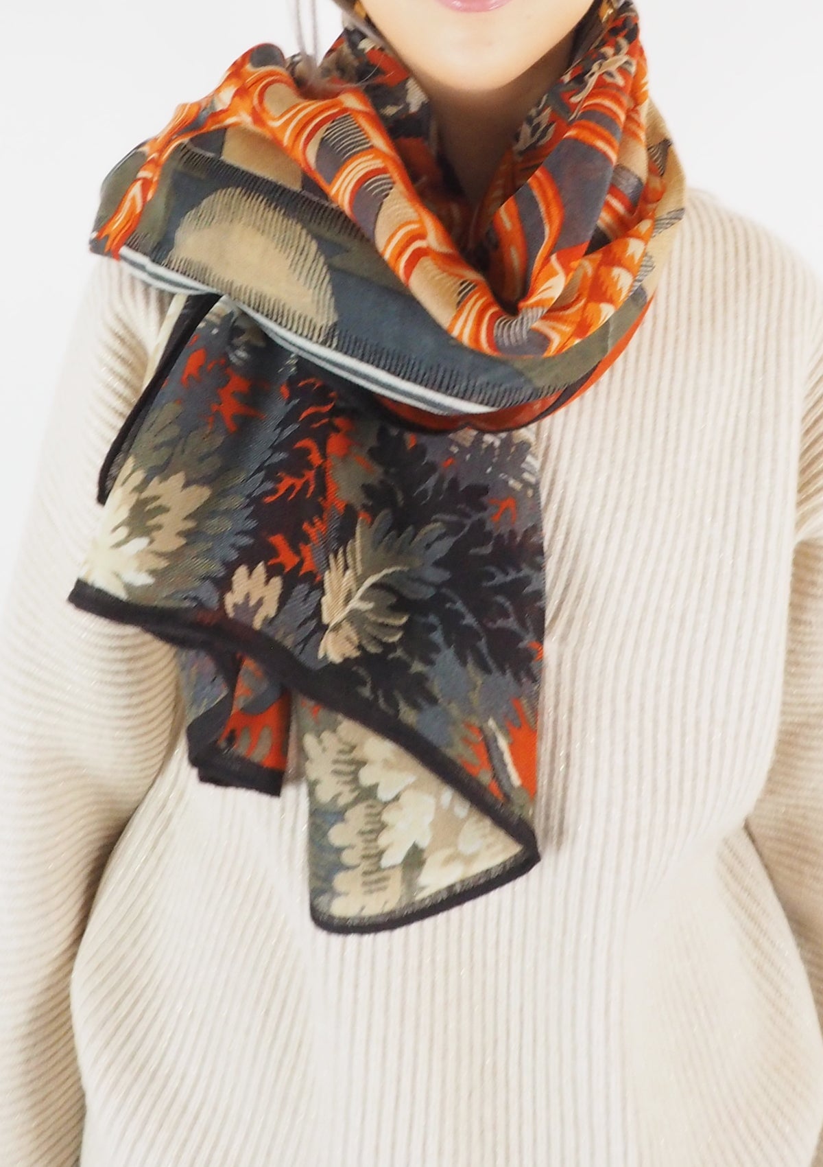 Tuch aus Wolle in Orange - Manufacture Damen Accessoires Tücher & Schals Inoui E. 