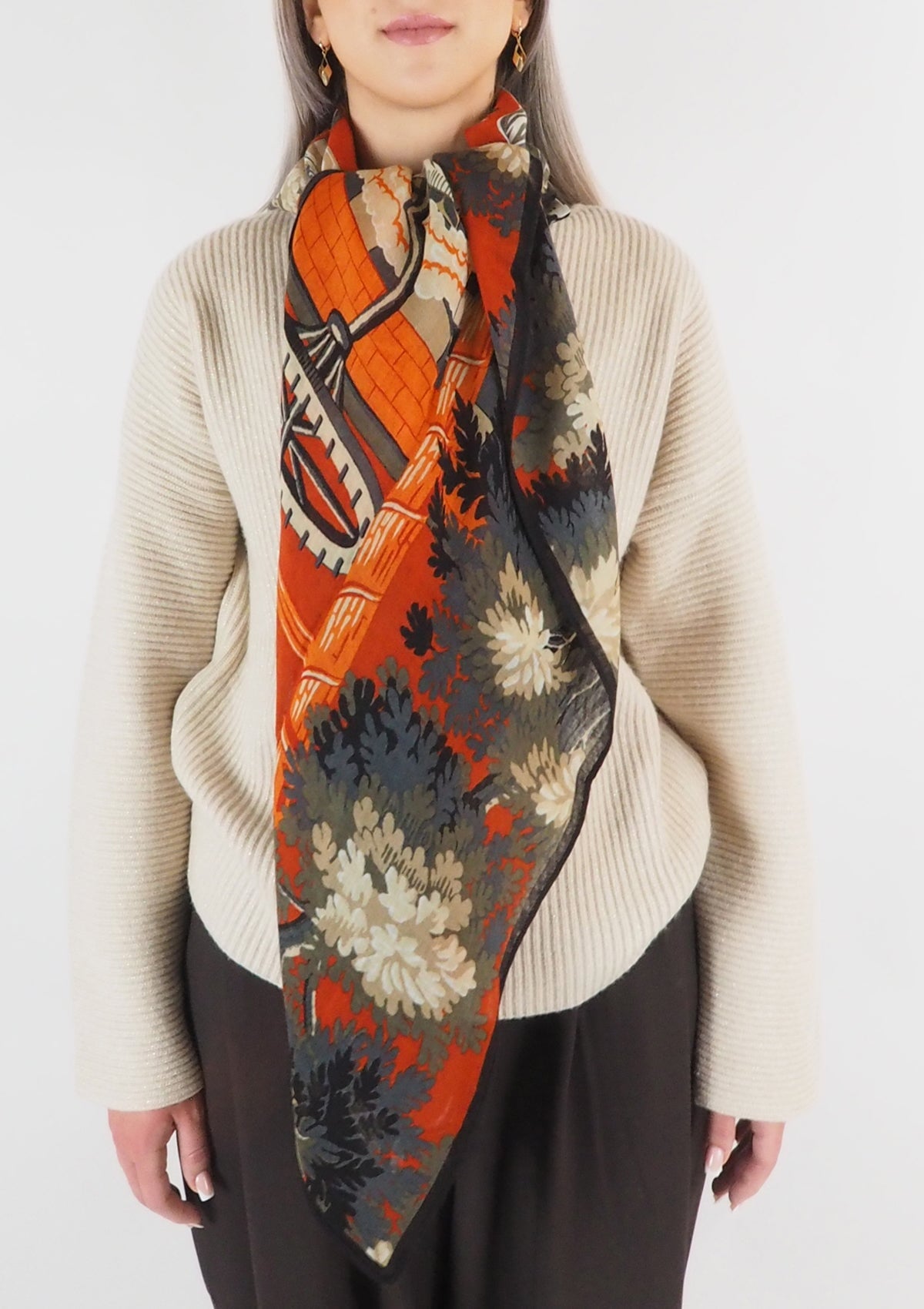 Tuch aus Wolle in Orange - Manufacture Damen Accessoires Tücher & Schals Inoui E. 