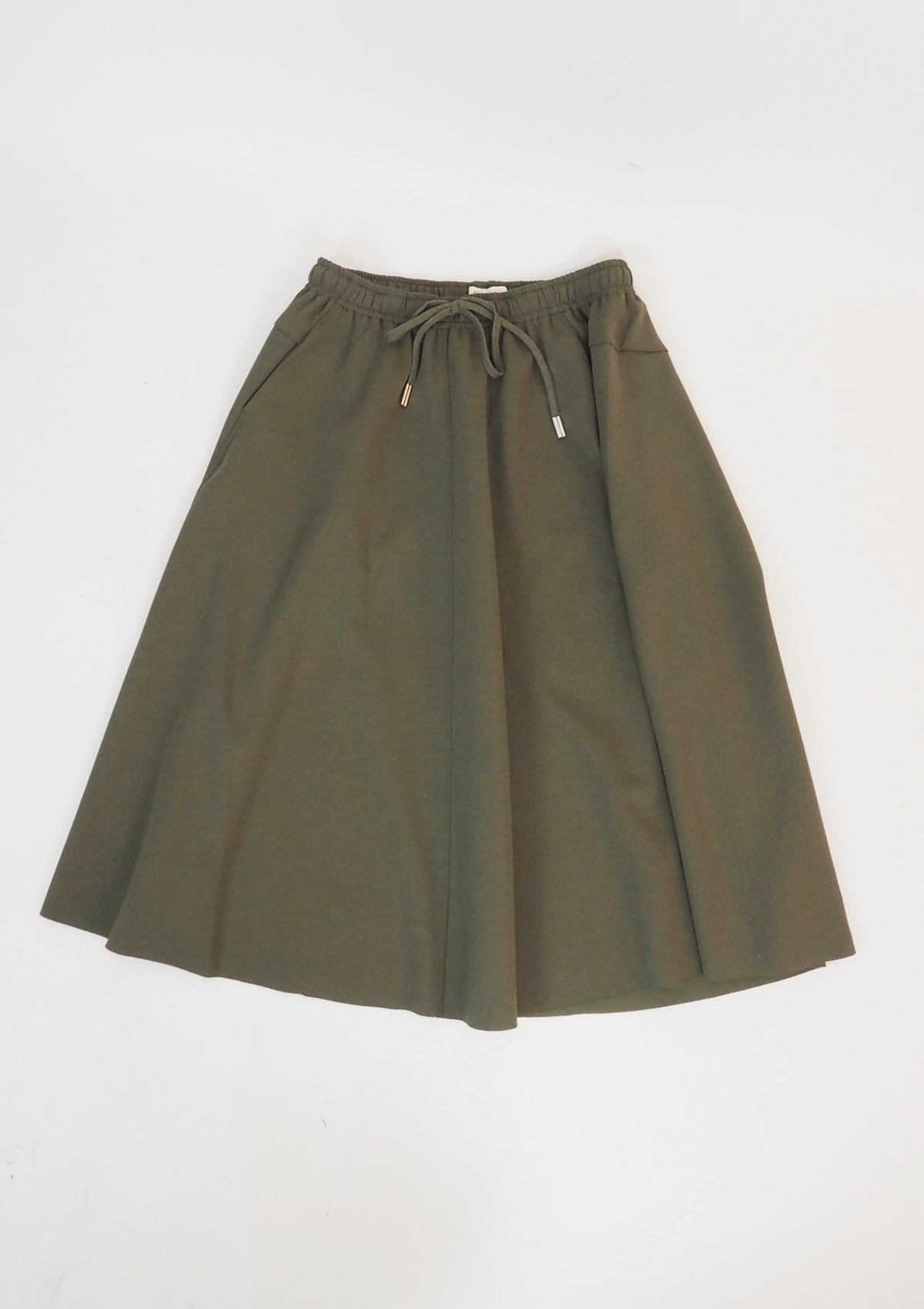 Wadenlanger Damenrock aus Polyester & Viskose in Kaki Damen Rock Psophia 