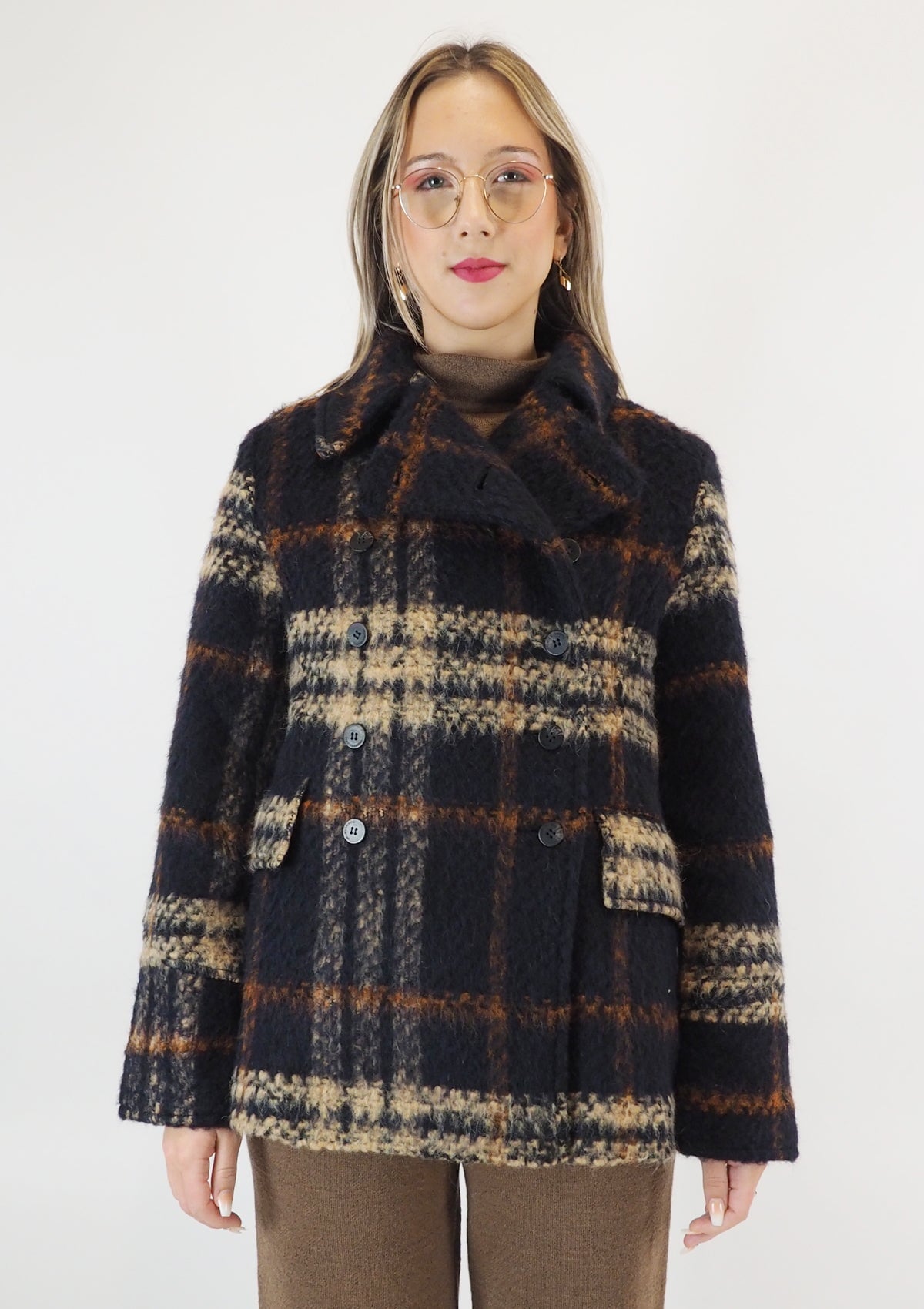 Warme Damenjacke im Karomuster Damen Ready to wear Fashion Hannes Roether 