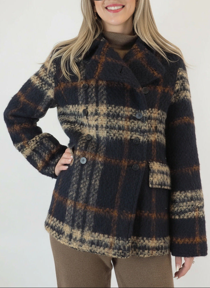 Warme Damenjacke im Karomuster Damen Ready to wear Fashion Hannes Roether 