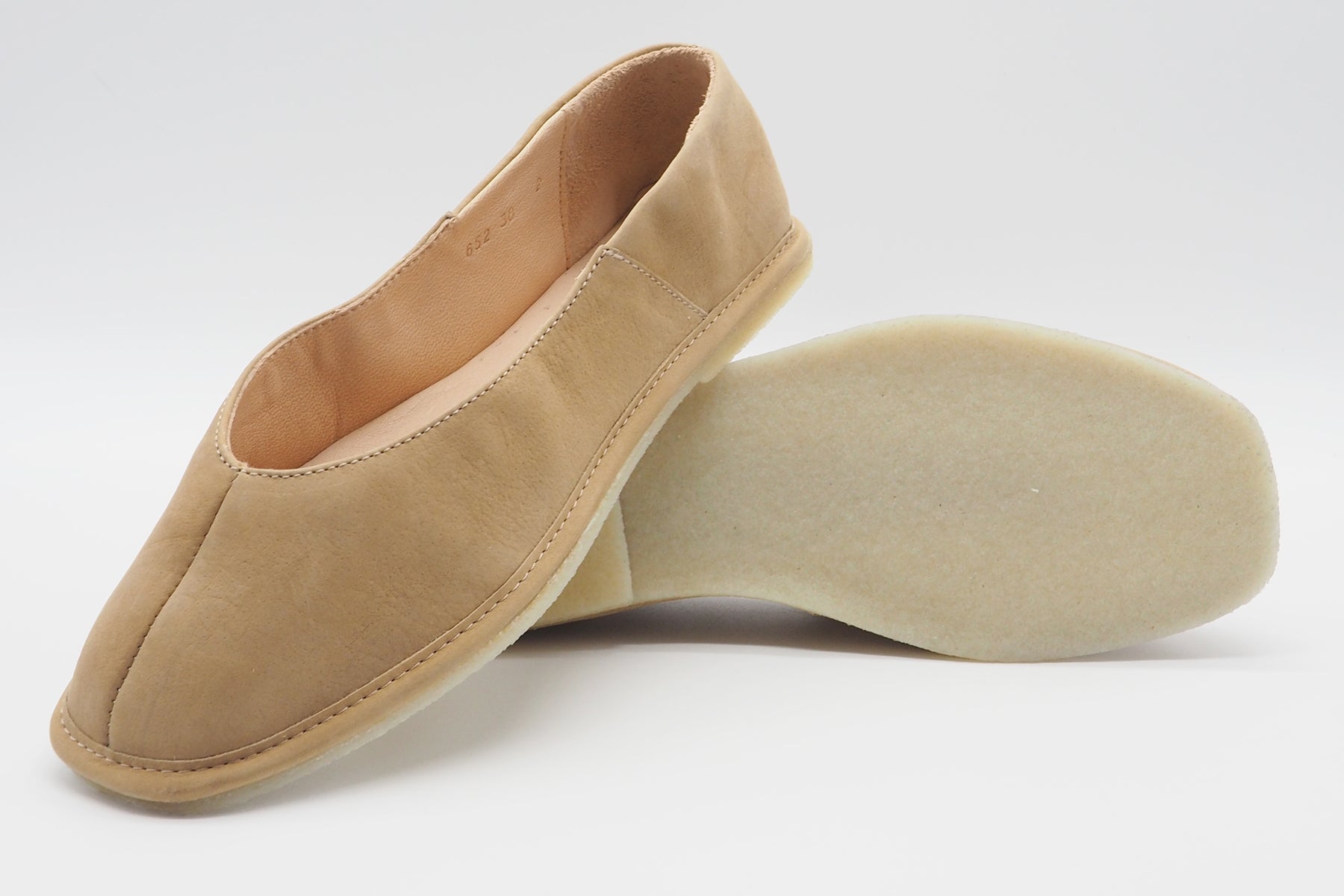 Weicher Bio-Damen Ballerina aus Nubukleder in Karamell mit softer Gummisohle Damen Ballerinas Werner 