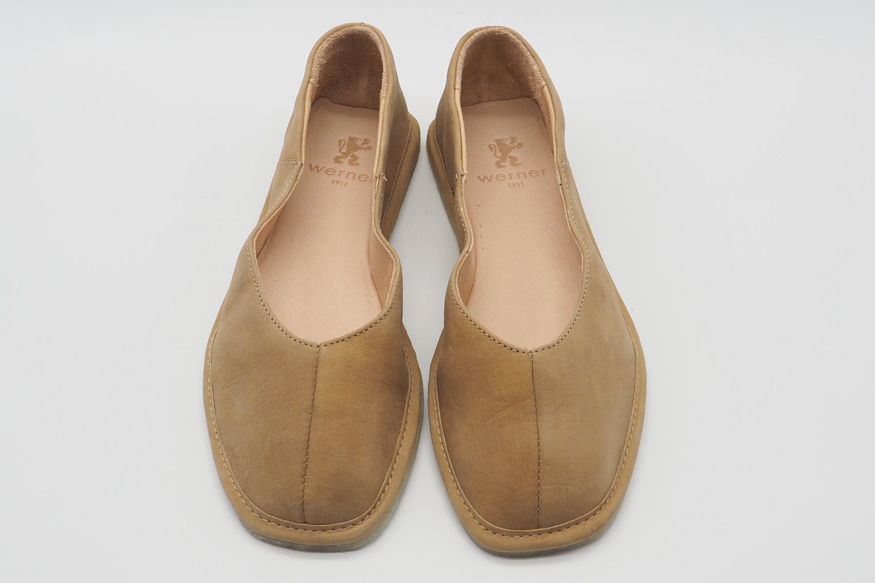 Weicher Bio-Damen Ballerina aus Nubukleder in Karamell mit softer Gummisohle Damen Ballerinas Werner 