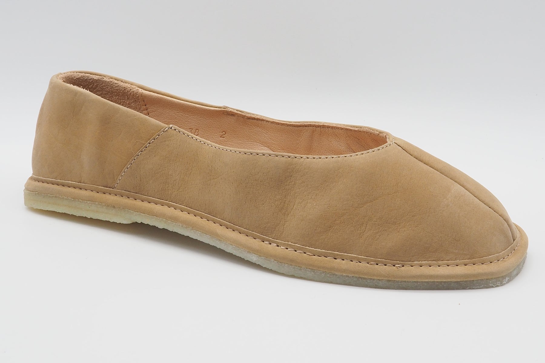 Weicher Bio-Damen Ballerina aus Nubukleder in Karamell mit softer Gummisohle Damen Ballerinas Werner 