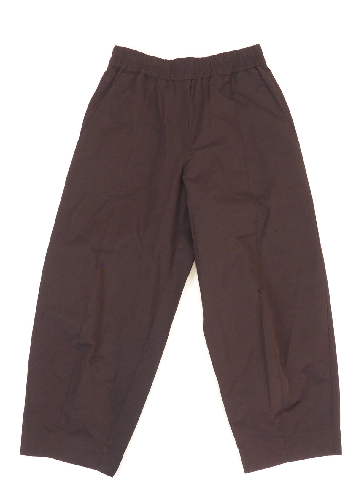 Weit geschnittene Damenhose mit elastischem Bund in Braun - verkürztes Bein Damen Hose Psophia 