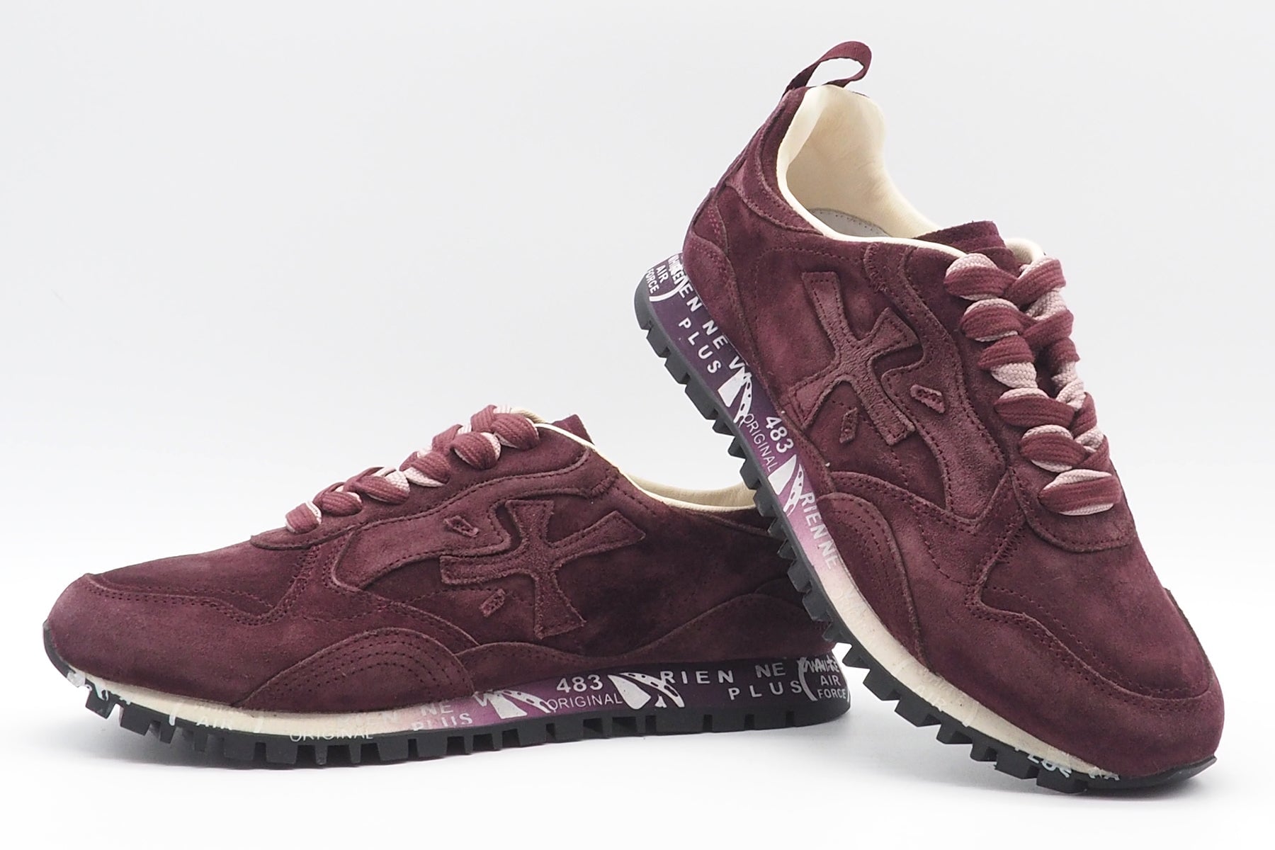 Zeitloser Damen Sneaker aus Veloursleder in Bordeaux - Runsead Damen Sneaker Premiata 