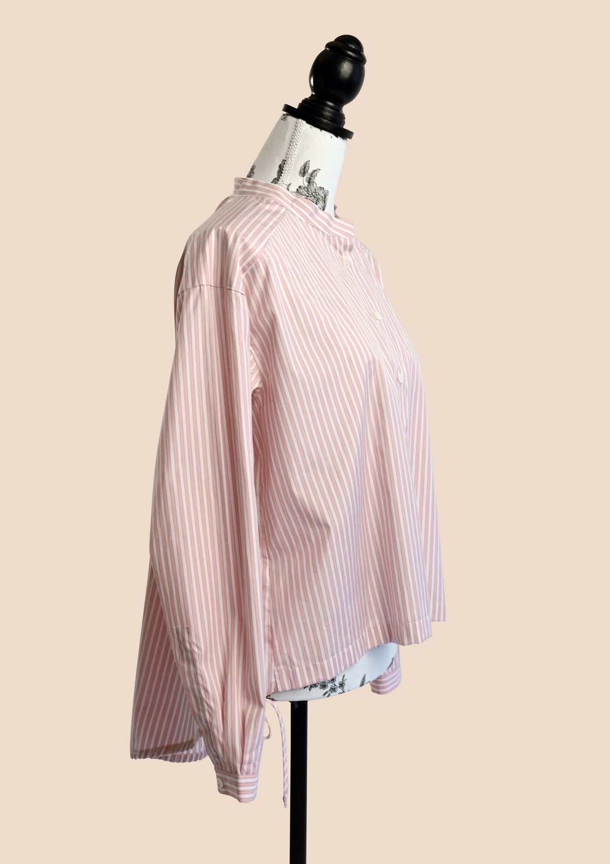 Bluse aus Baumwolle in Rosa & Weiß gestreift Bluse Aglini 