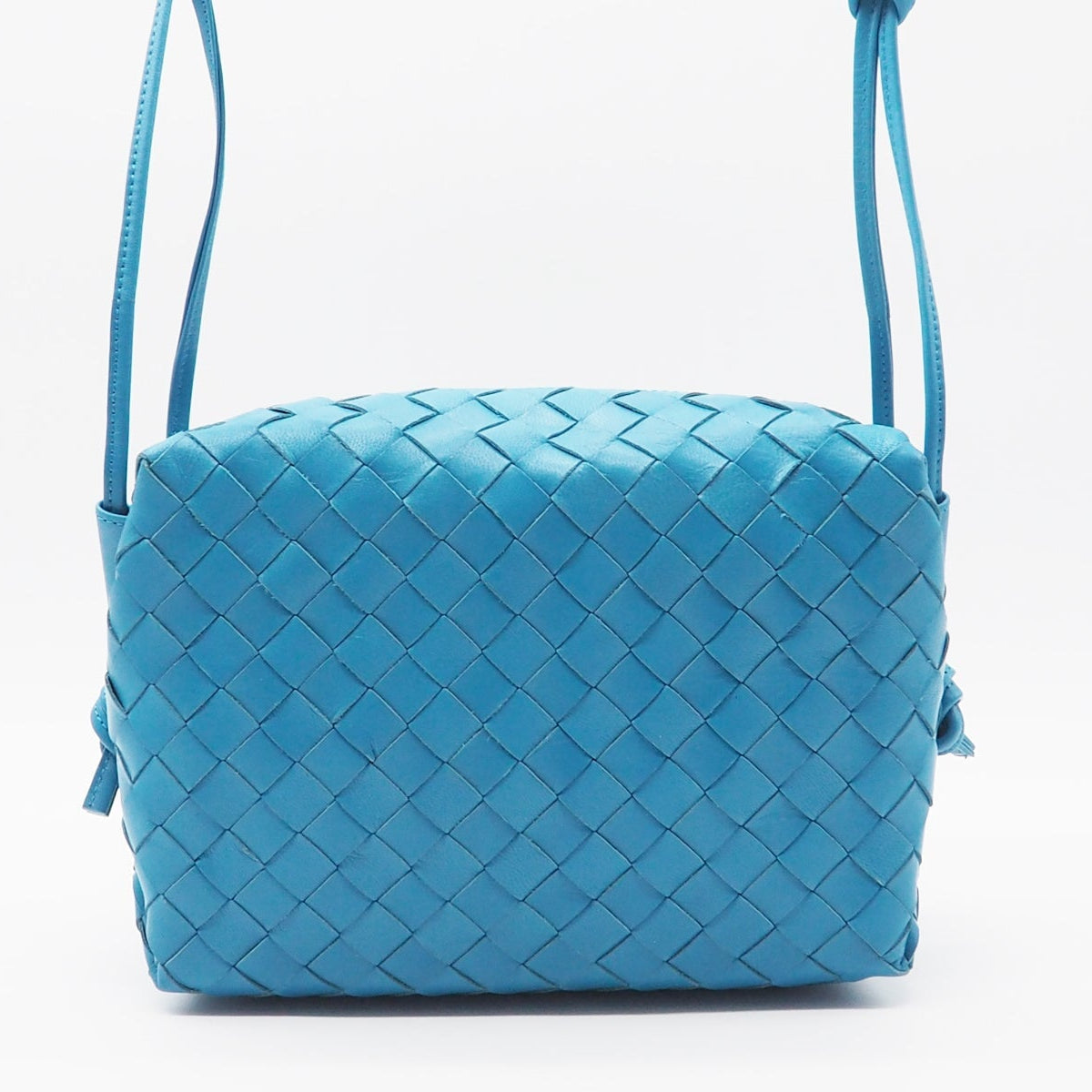 Pons Quintana Crossbody Tasche aus geflochtenem Leder in Royalblau