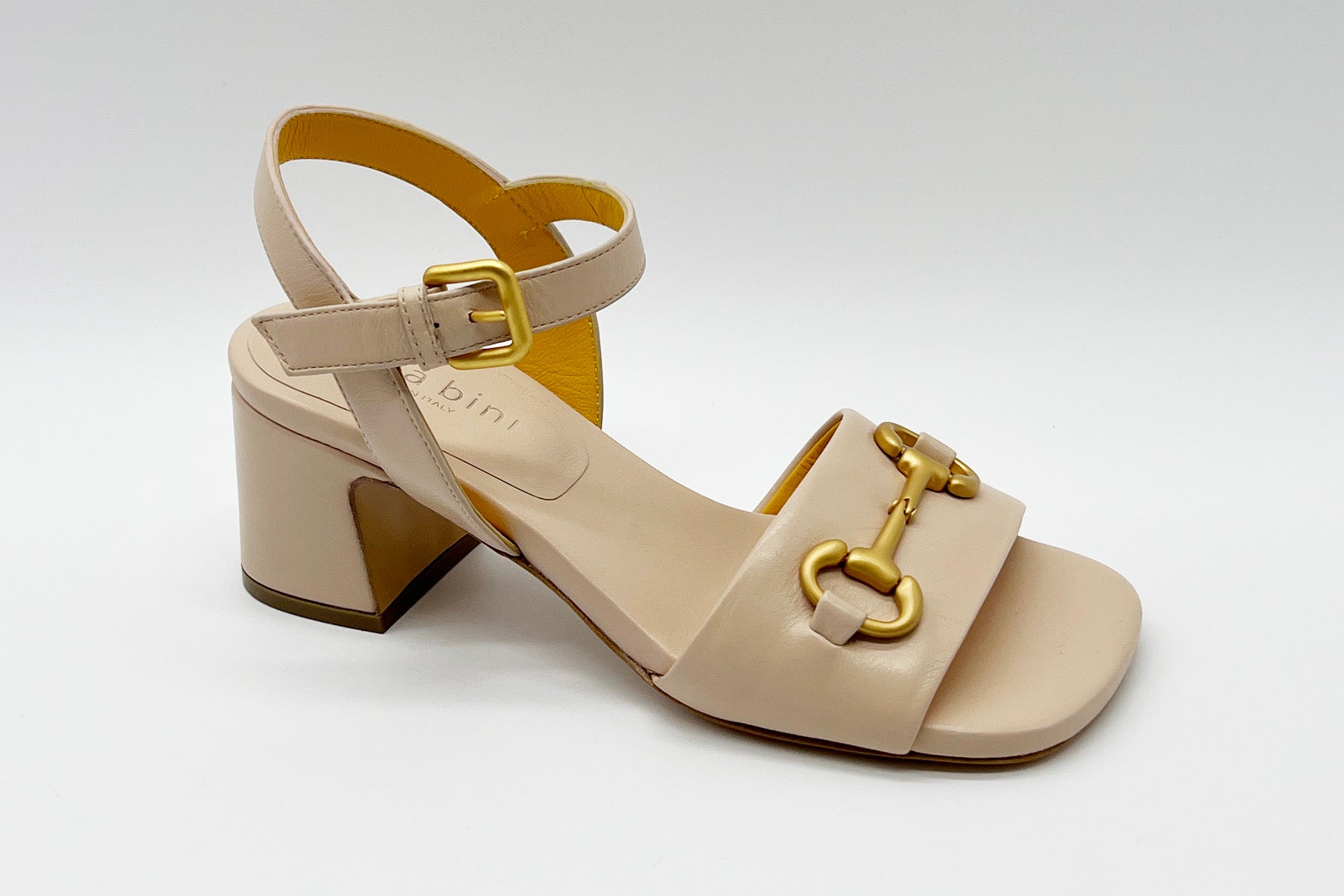 Damen Absatz-Sandale aus Glattleder in Hellbeige Damen Sandalen Mara Bini