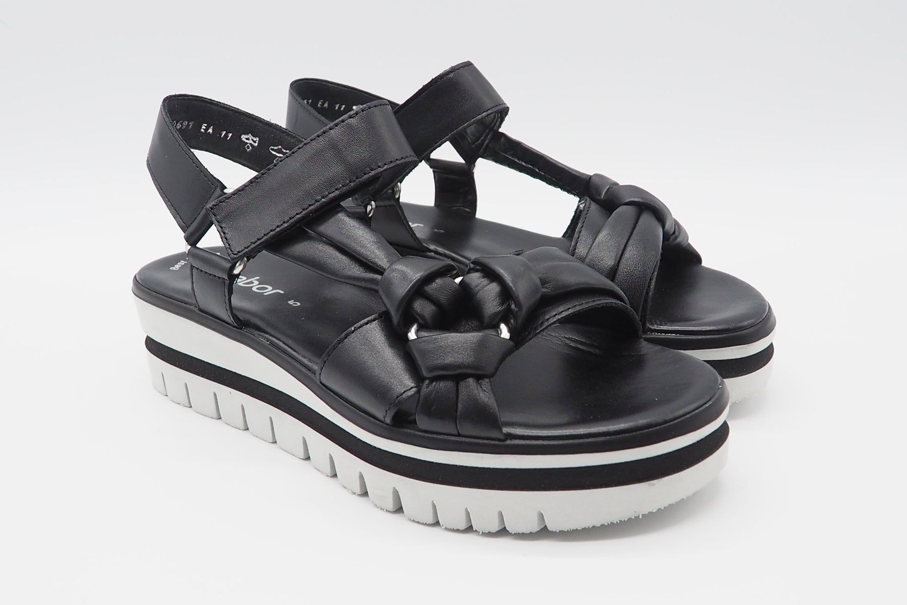 Damen Absatz-Sandale aus Glattleder in Schwarz - Absatz 5cm Damen Sandalen Gabor 