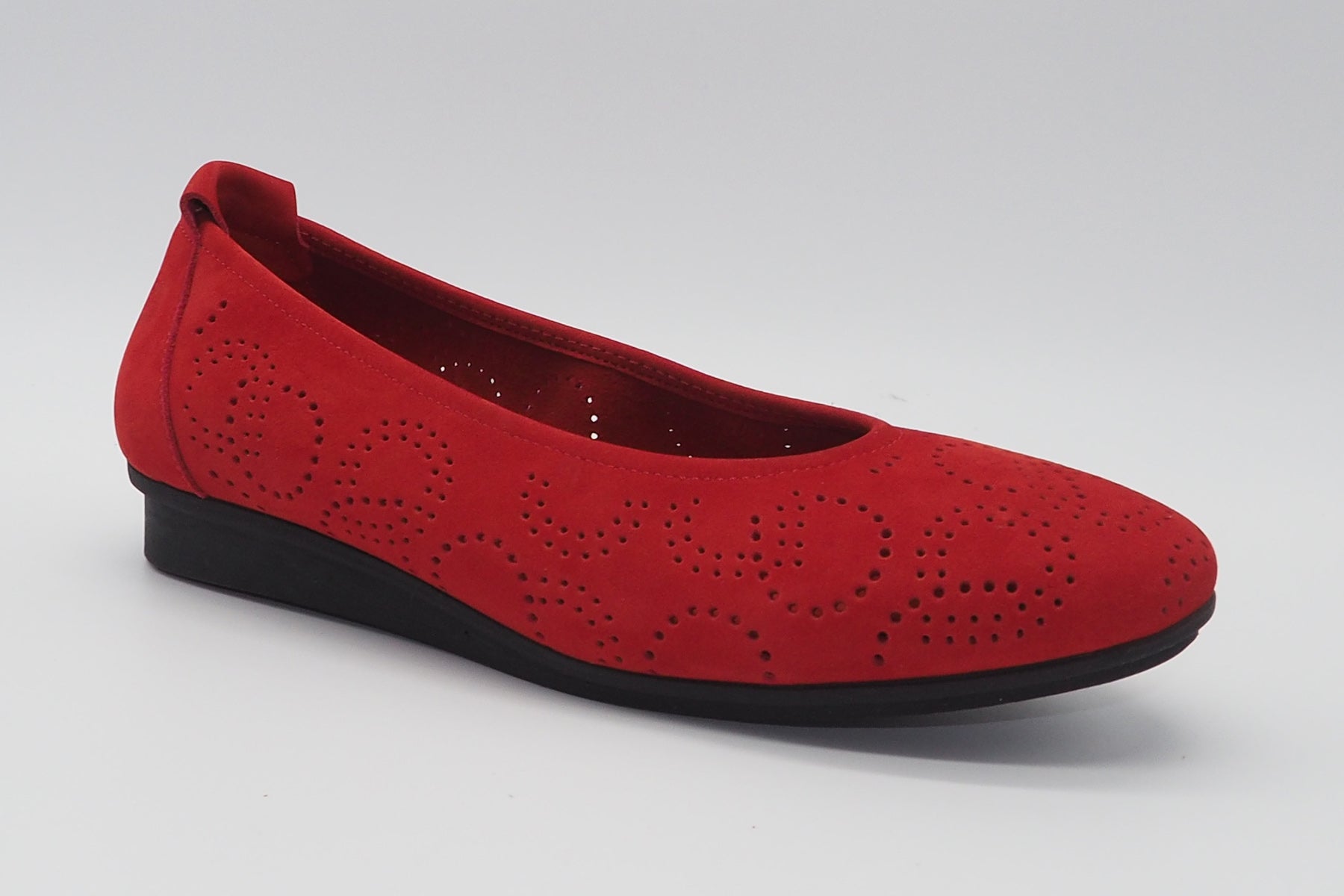 Damen Ballerina aus Nubukleder in Rot Damen Ballerinas Arche