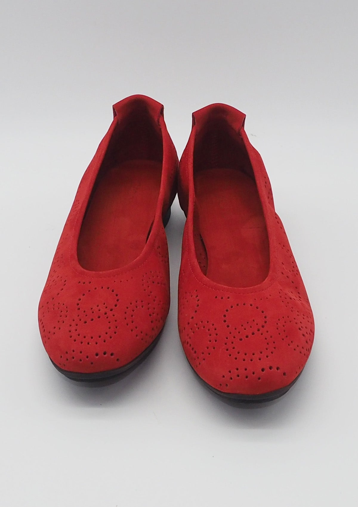 Damen Ballerina aus Nubukleder in Rot Damen Ballerinas Arche