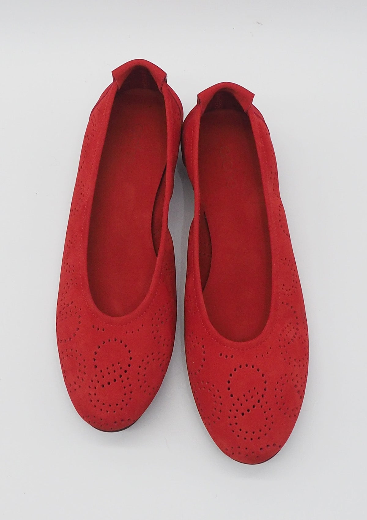 Damen Ballerina aus Nubukleder in Rot Damen Ballerinas Arche