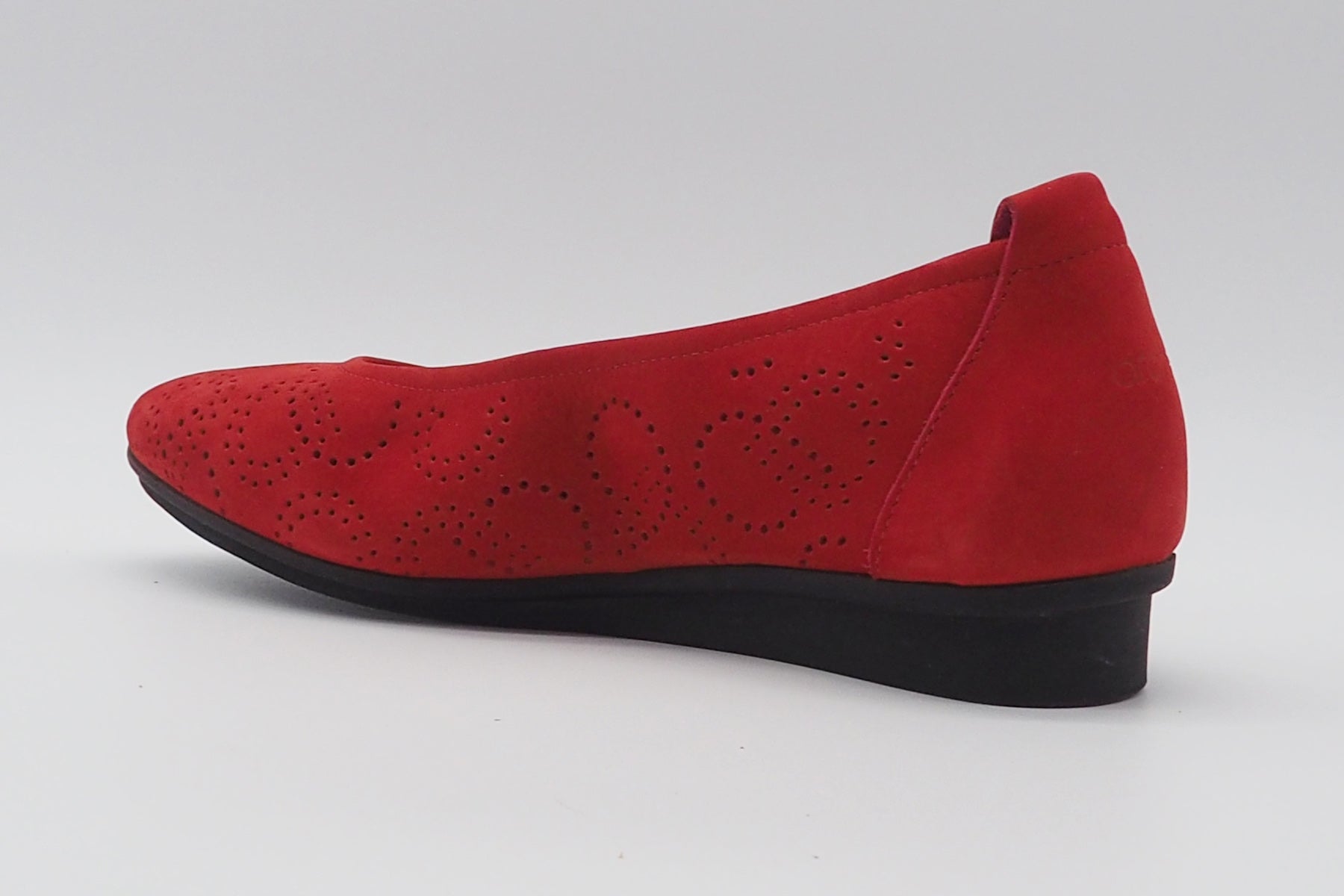 Damen Ballerina aus Nubukleder in Rot Damen Ballerinas Arche