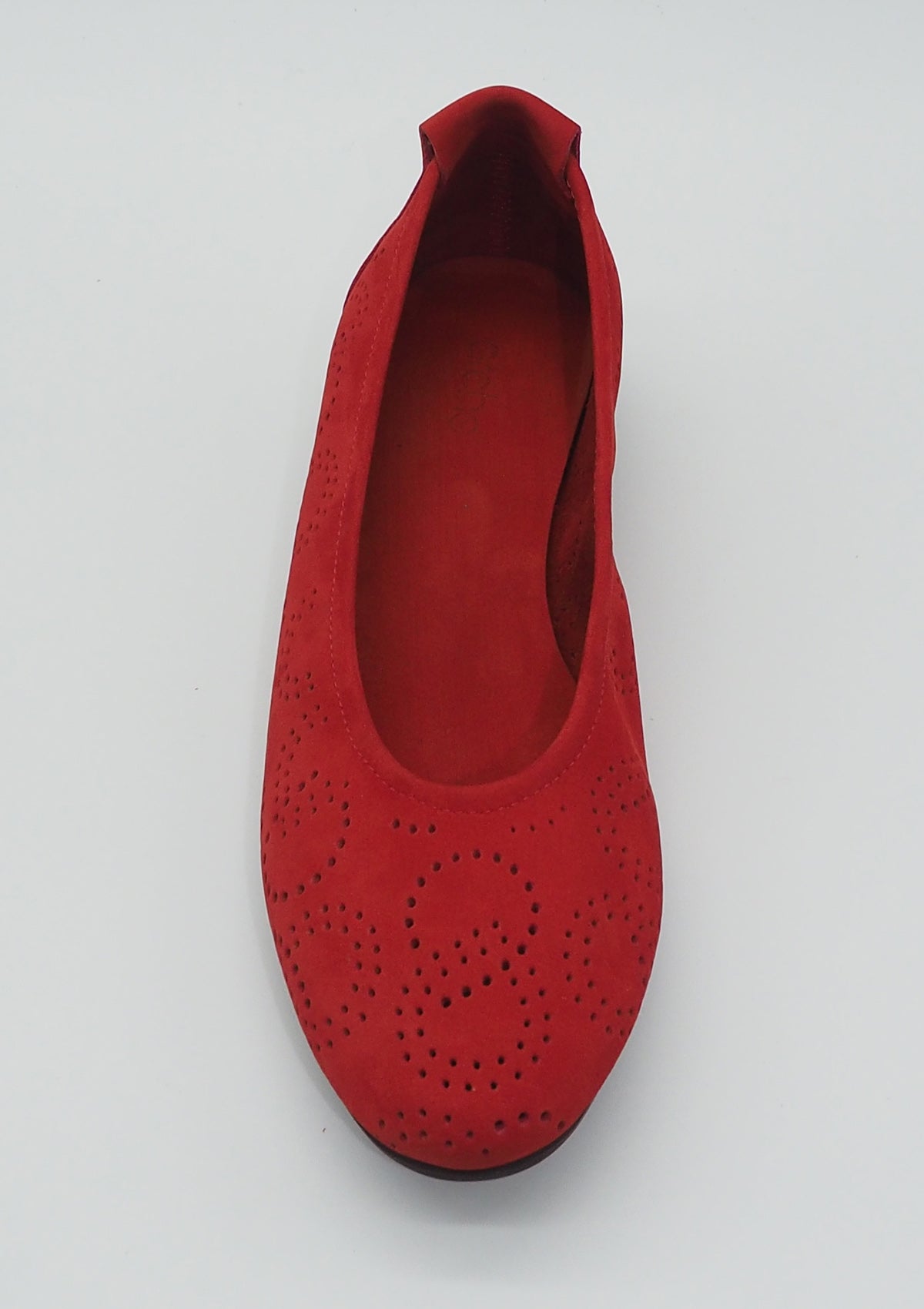 Damen Ballerina aus Nubukleder in Rot Damen Ballerinas Arche