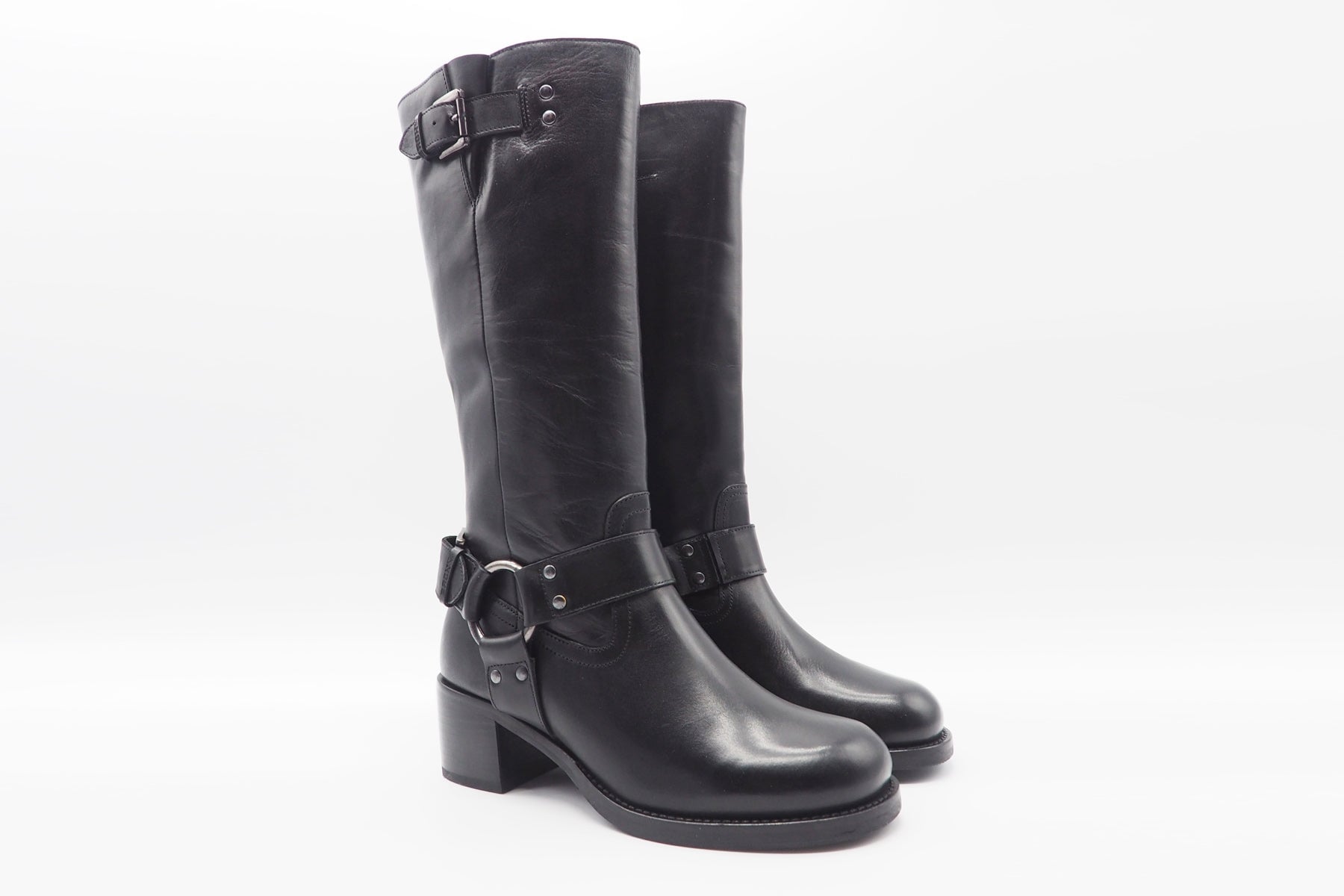 Damen Biker-Boots aus Leder in Schwarz - Absatz 5cm Damen Boots & Booties Bronx 