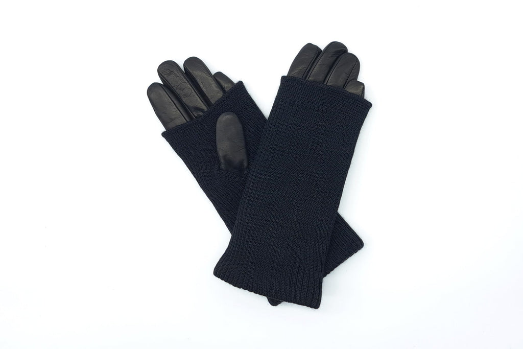 handschuhe damen strick C. Gloves | Damen Handschuhe aus Leder in Schwarz - Innenfutter Kaschmir