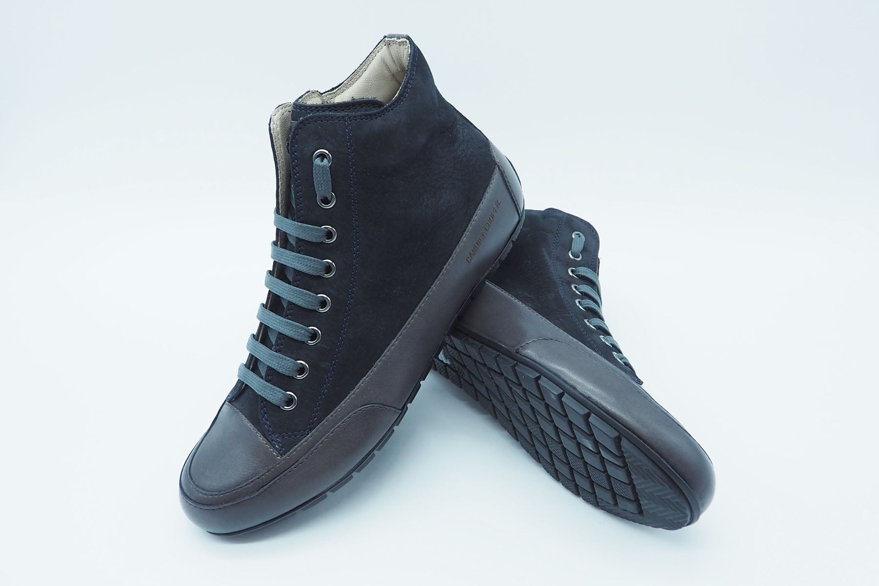 Damen Hightop Sneaker aus Nubukleder in Dunkelblau