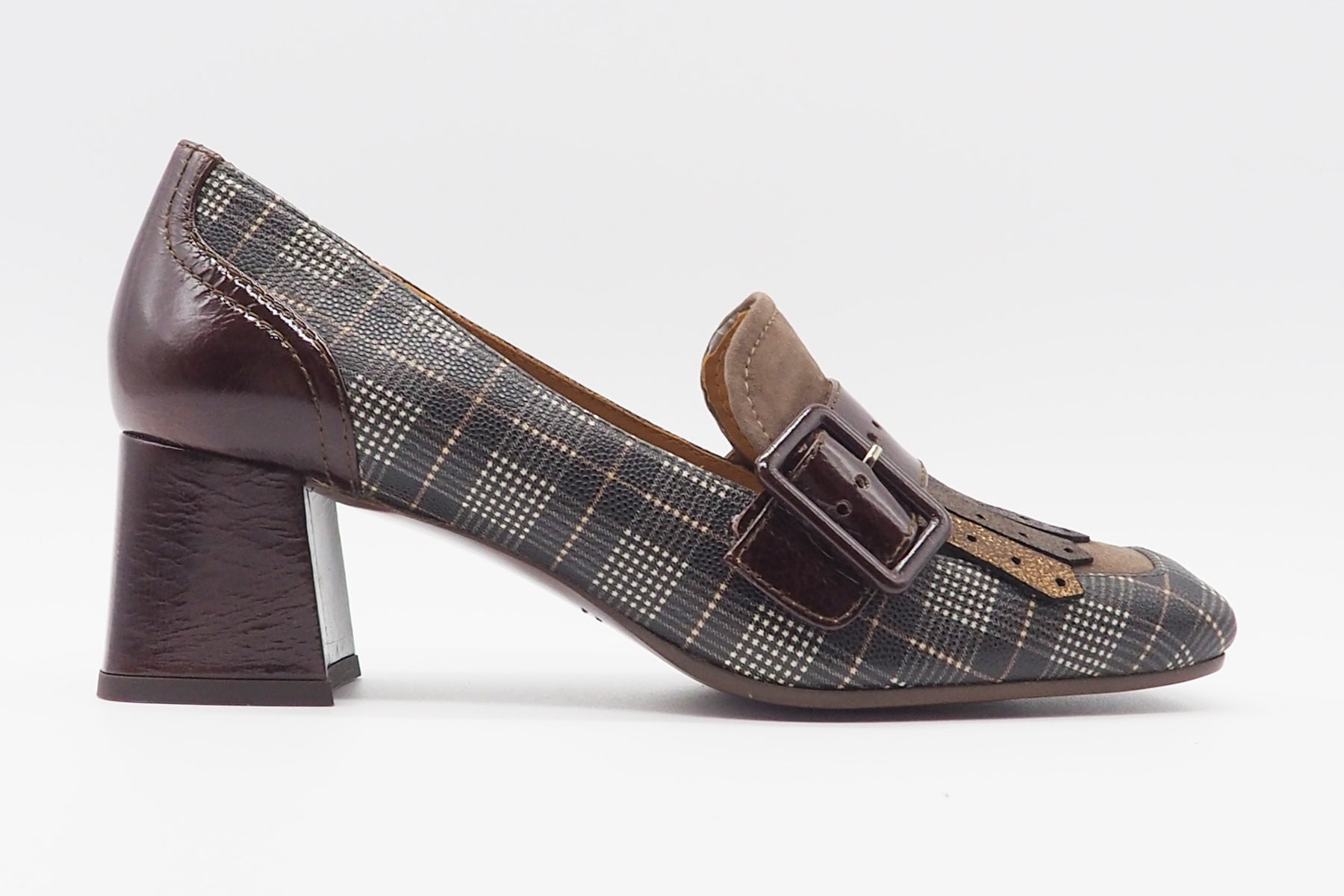 Damen Loafer aus bedrucktem Leder in Brauntönen - Absatz 5cm - Voyala Damen Loafers & Schnürer Chie Mihara 