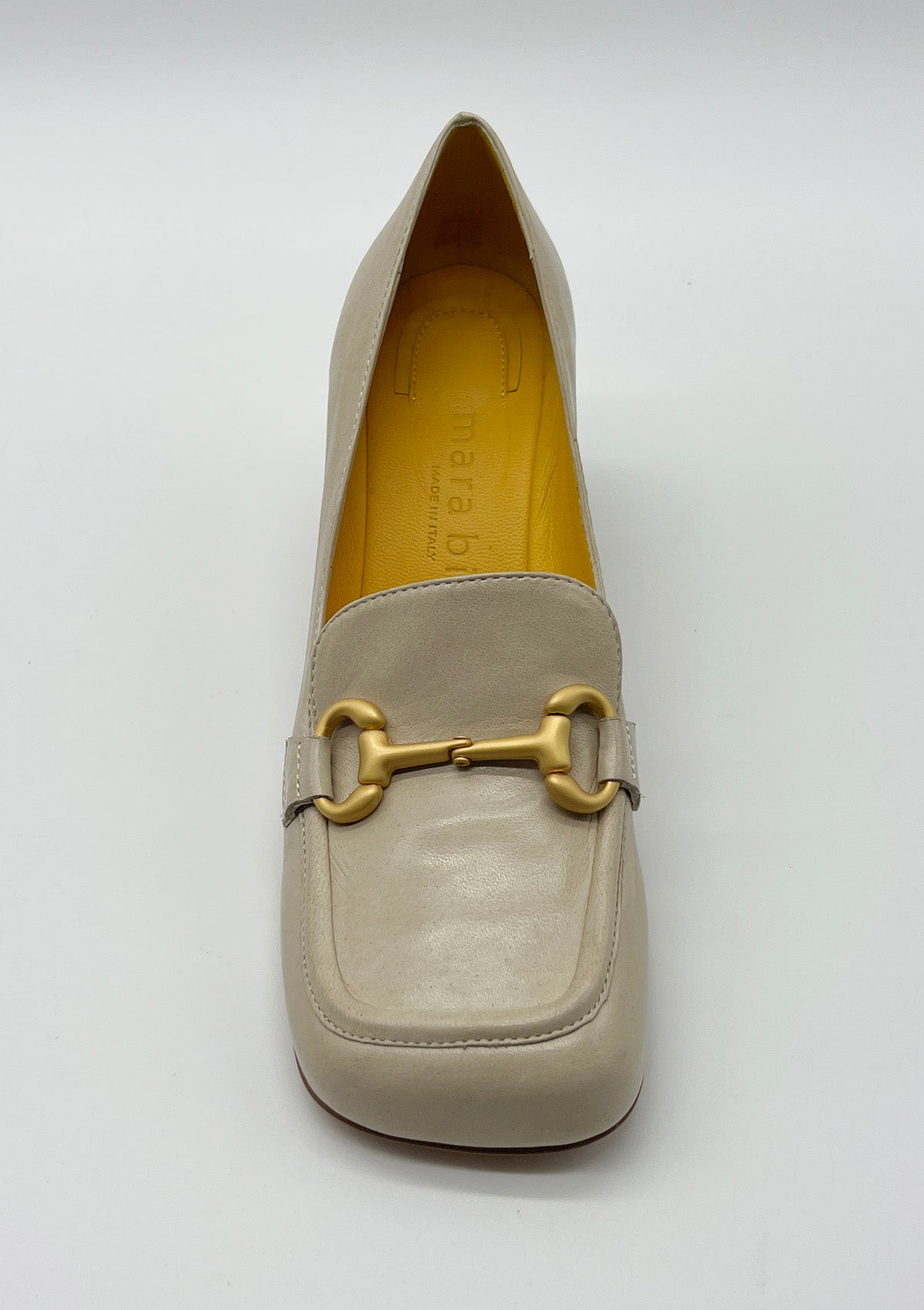 Damen Loafer aus Glattleder in Sand mit Absatz Damen Loafers & Schnürer Mara Bini