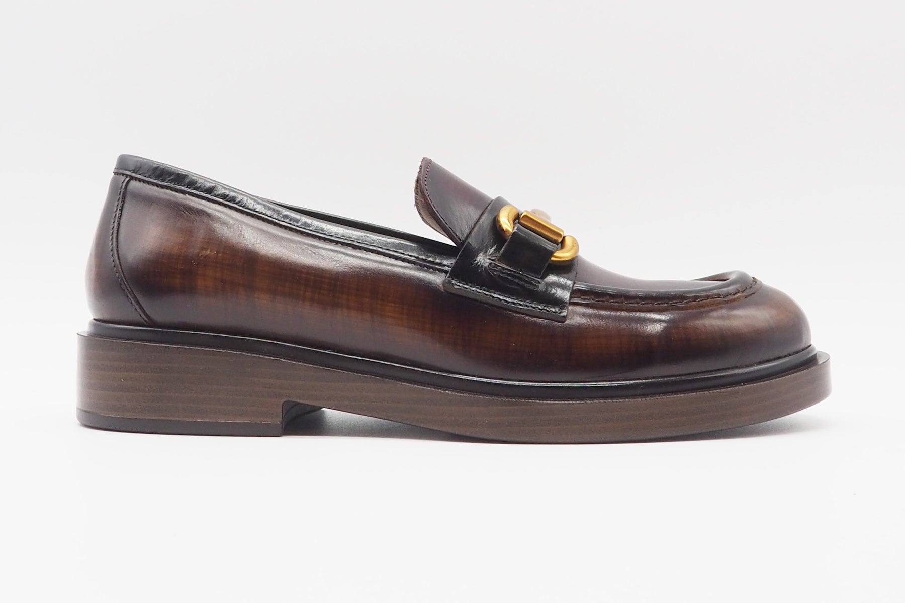 Damen Loafer aus Leder in Braun - Holzoptik - Absatz 2cm Damen Loafers & Schnürer Pons Quintana 