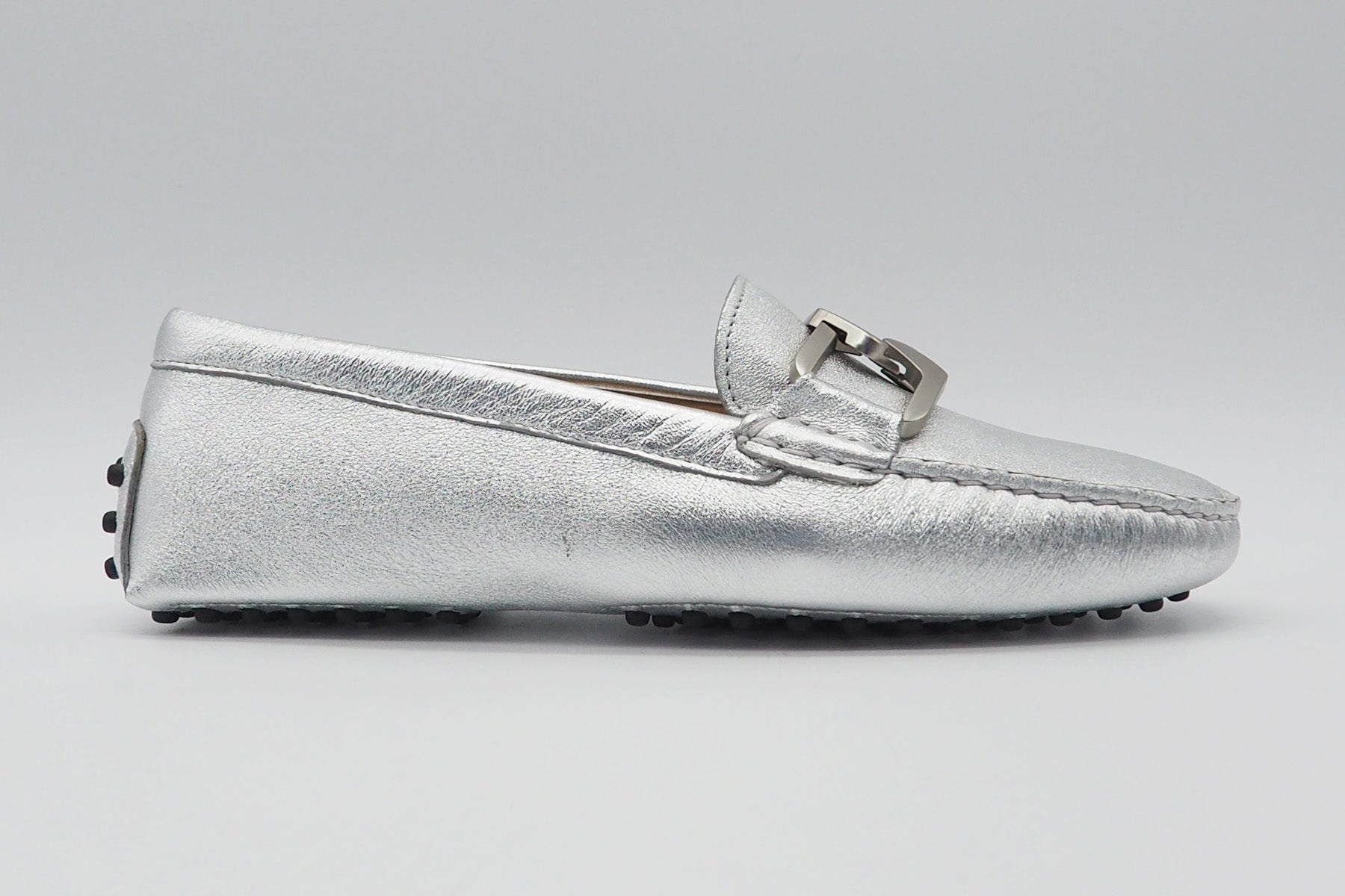 Damen Loafer aus Metallicleder in Silber Damen Loafers & Schnürer Conte V 
