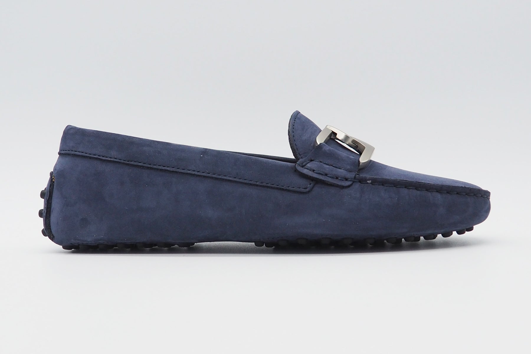 Damen Loafer aus Nubukleder in Blau - Silberspange Damen Loafers & Schnürer Conte V 