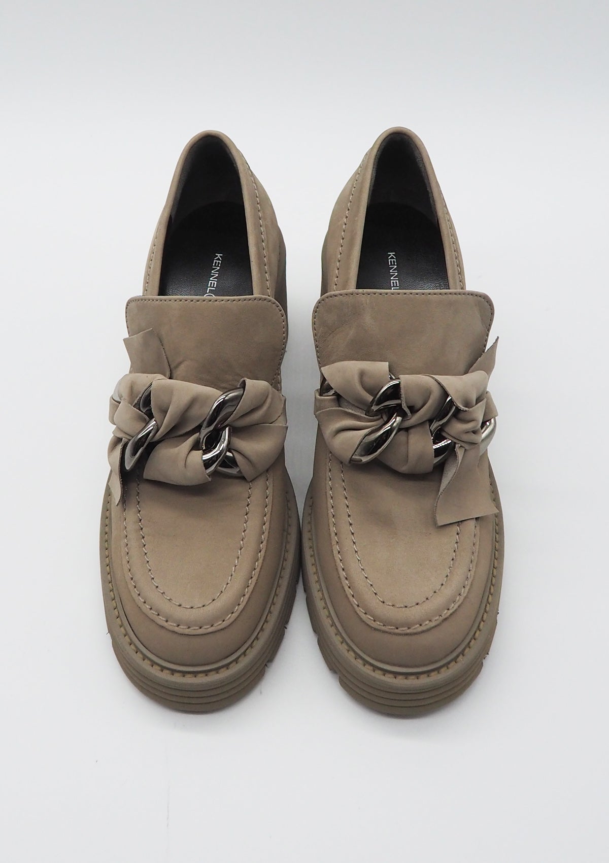 Damen Loafer aus Nubukleder in Grau - Absatz 7cm Damen Loafers & Schnürer Kennel & Schmenger