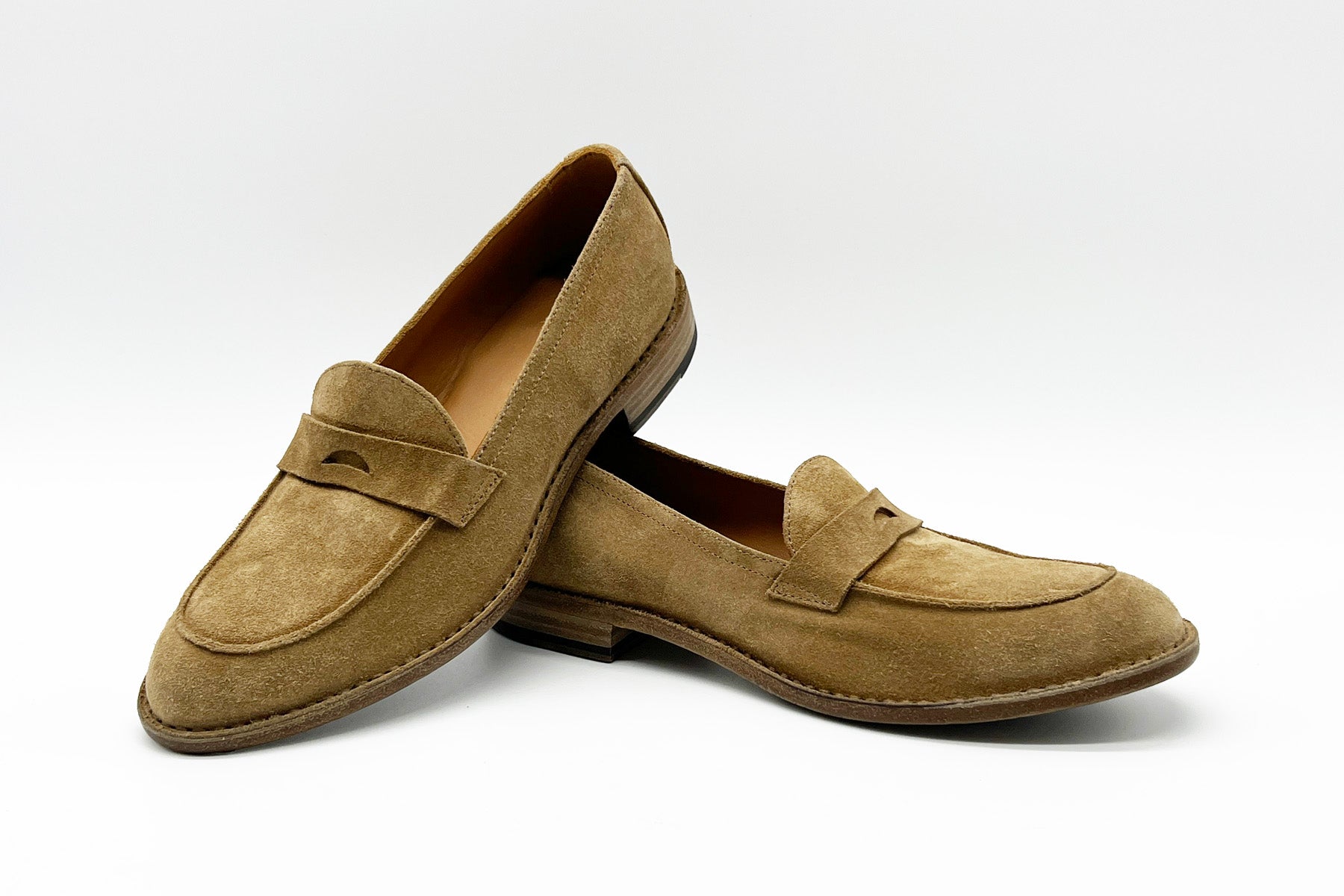 Damen Loafer aus Veloursleder in Mittelbraun Damen Loafers & Schnürer Pantanetti