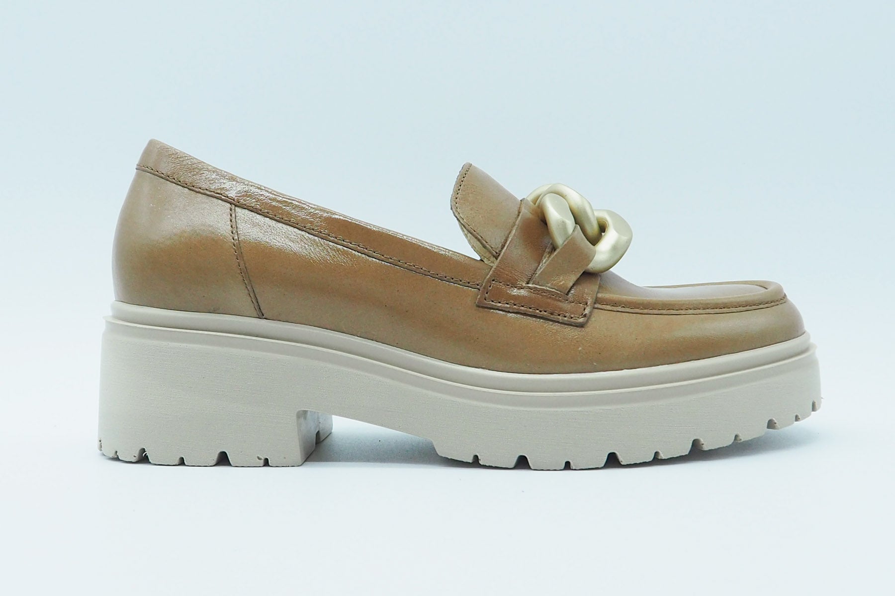 Damen Loafer mit Absatz aus Glattleder in Camel Damen Loafers & Schnürer Gabor