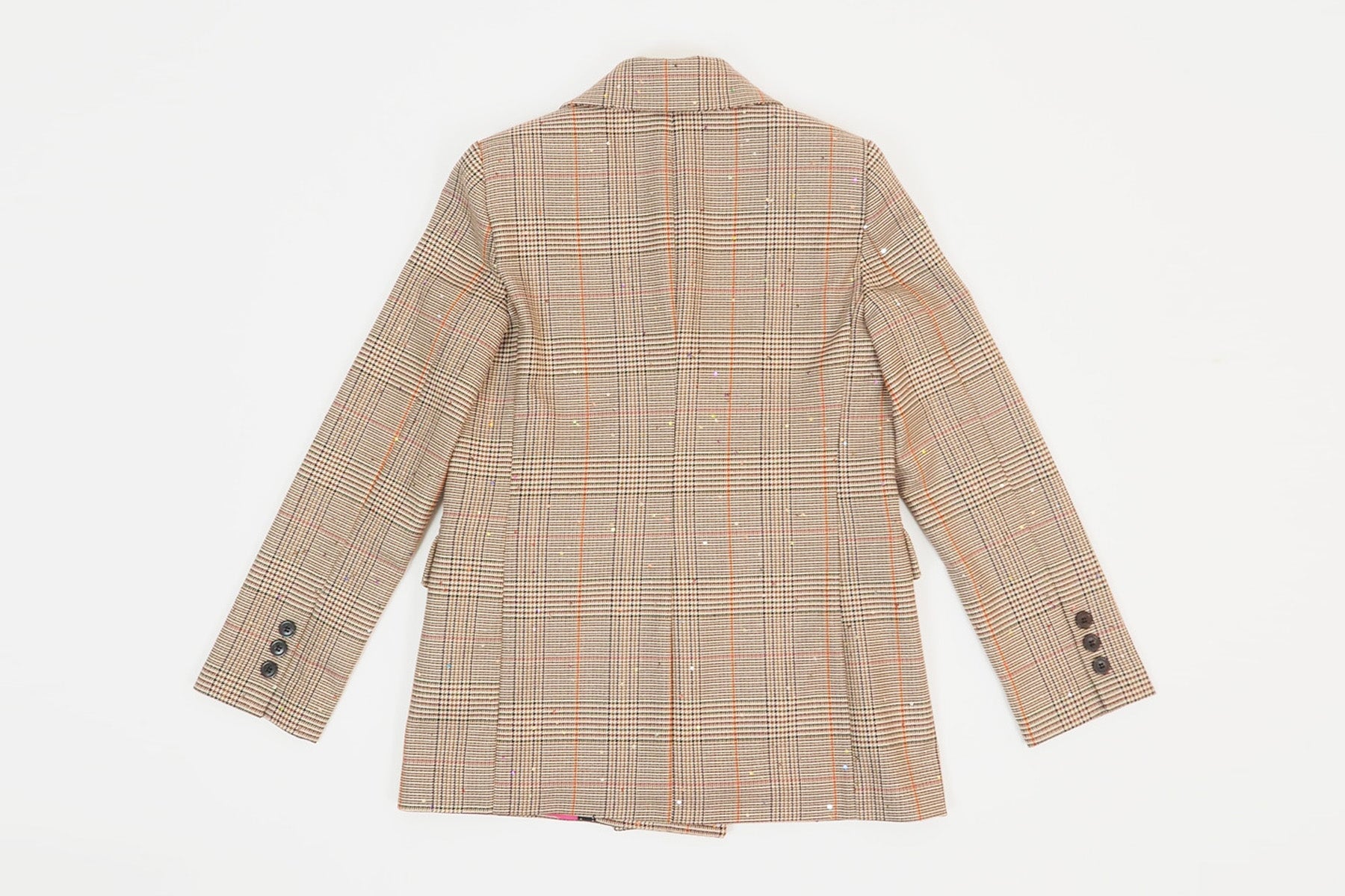 Damen Oversize-Blazer aus Polyester mit Karomuster in Beige & Pink - Giacce Damen Blazer SHIRTAPORTER 
