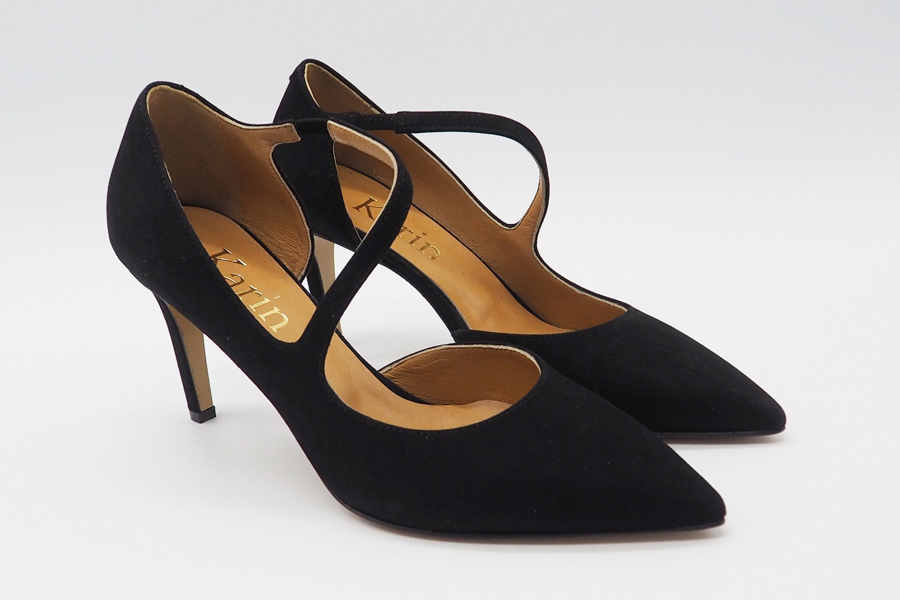 Damen Pumps aus Nubukleder in Schwarz - Absatz 8cm Damen Pumps & Slings Karin 