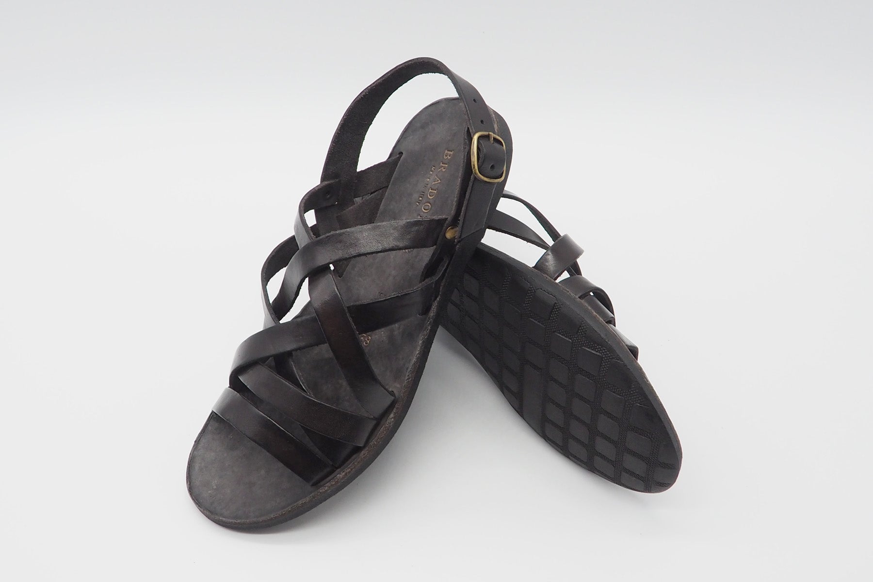 Damen Sandale aus Glattleder in Dunkelbraun Damen Sandalen Brador