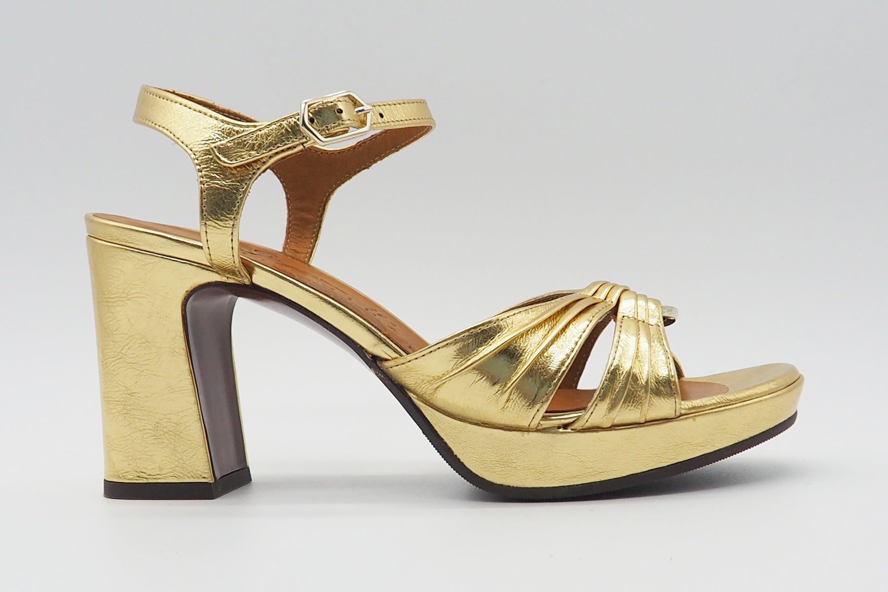 Damen Sandale aus Metallicleder in Gold - Absatz 8,5cm Damen Sandalen Chie Mihara 