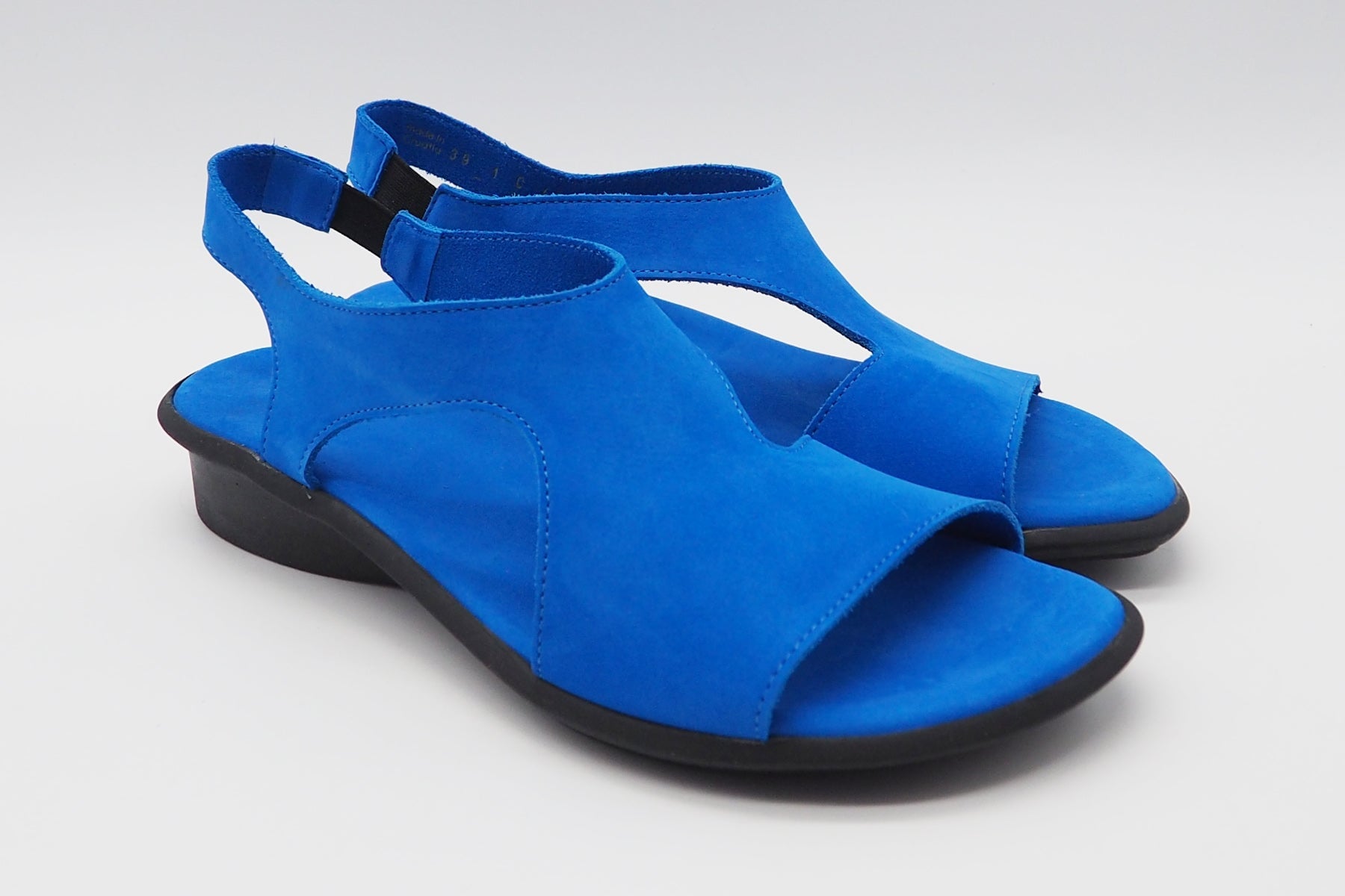 Damen Sandale aus Nubukleder in Blau - Absatz 3cm - Saoxxi Damen Sandalen Arche 