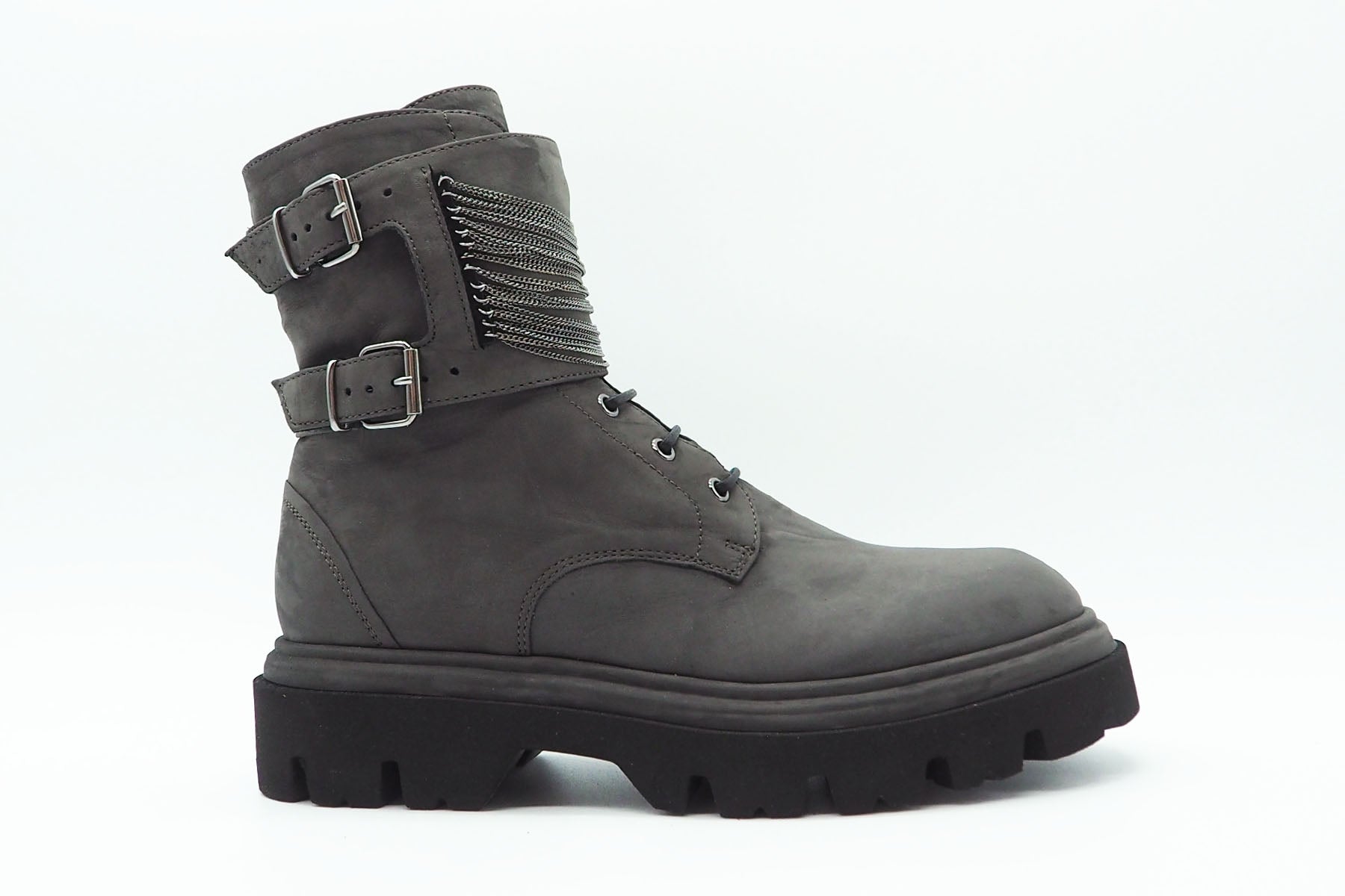 Damen Schnürboot aus Nubukleder in Grau - Absatz 3cm Damen Schnürboots Fruit