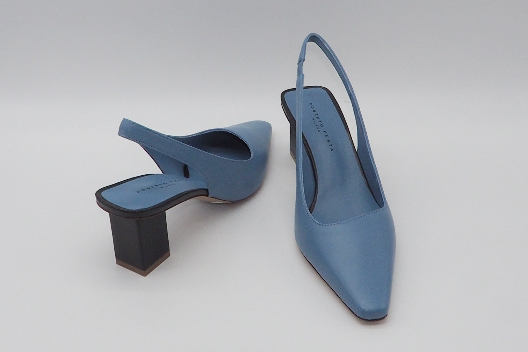 Damen Sling aus Glattleder in Mittelblau Damen Pumps & Slings Roberto Festa