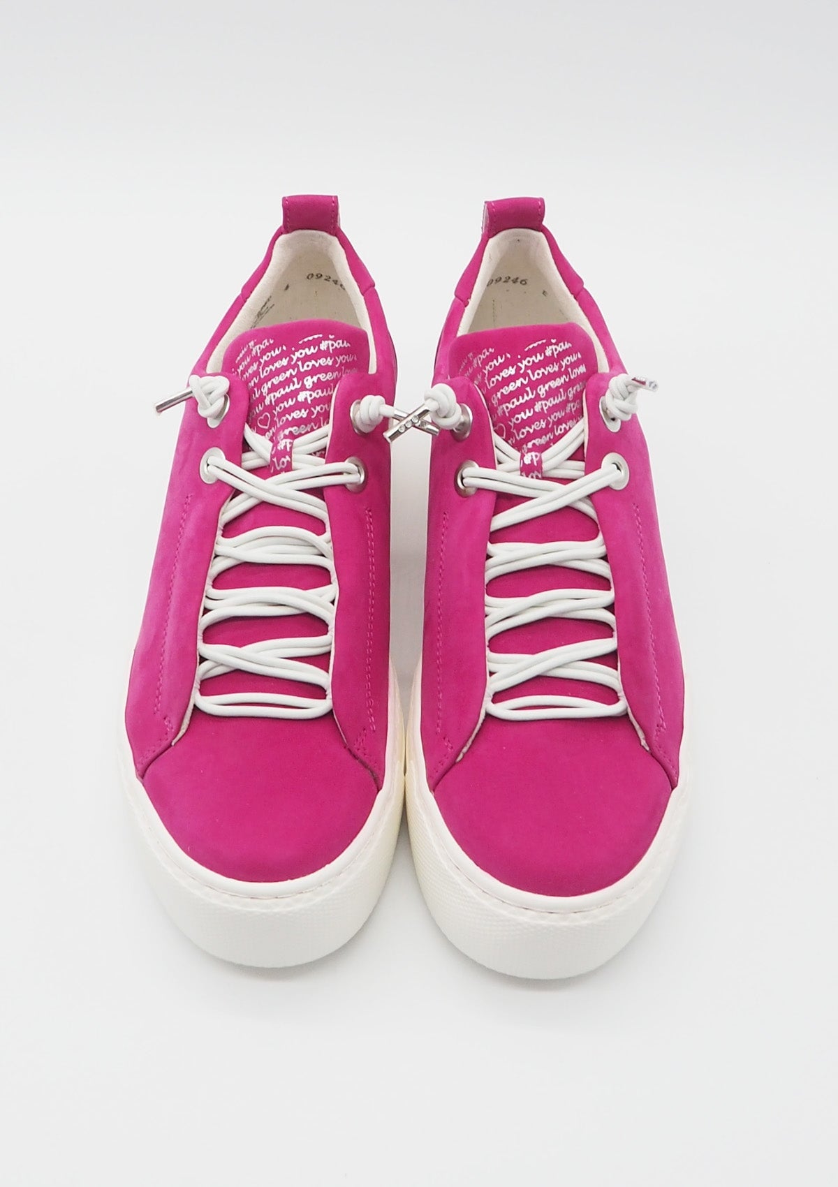 Paul Green Damen Sneaker aus Nubukleder in Pink Absatz 4cm Paul