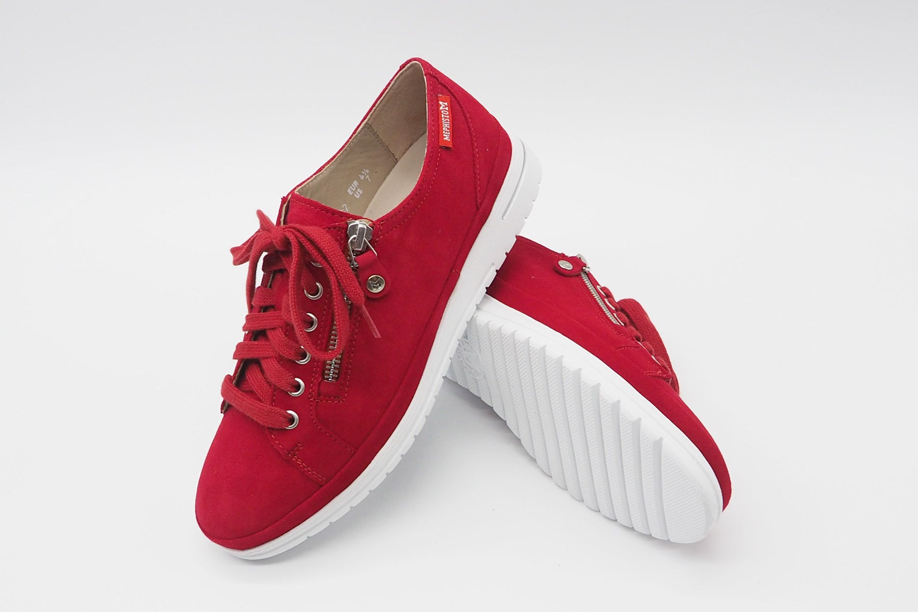 Damen Sneaker aus Veloursleder in Rot Damen Sneaker Mephisto