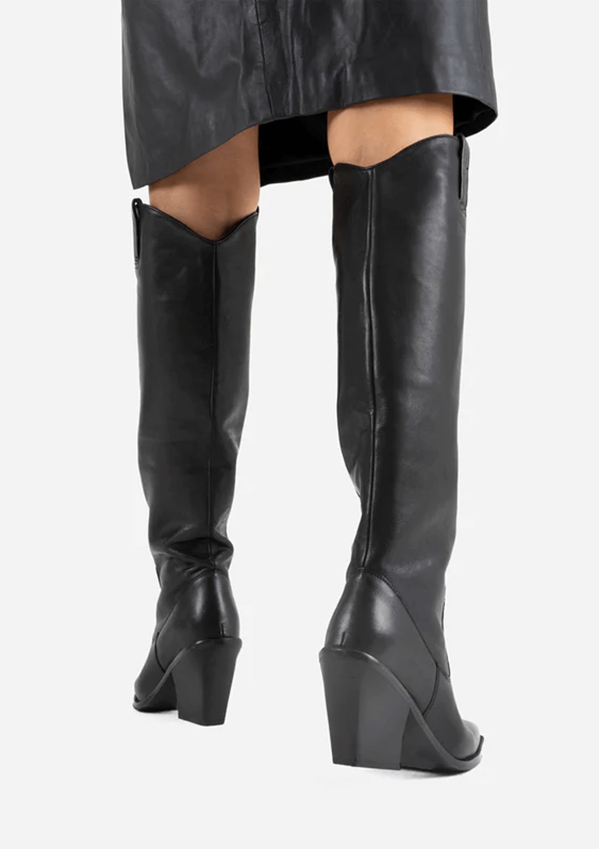 Damen Stiefel im Westernstil aus Glattleder in Schwarz - Absatz 9cm Damen Stiefel Bronx 