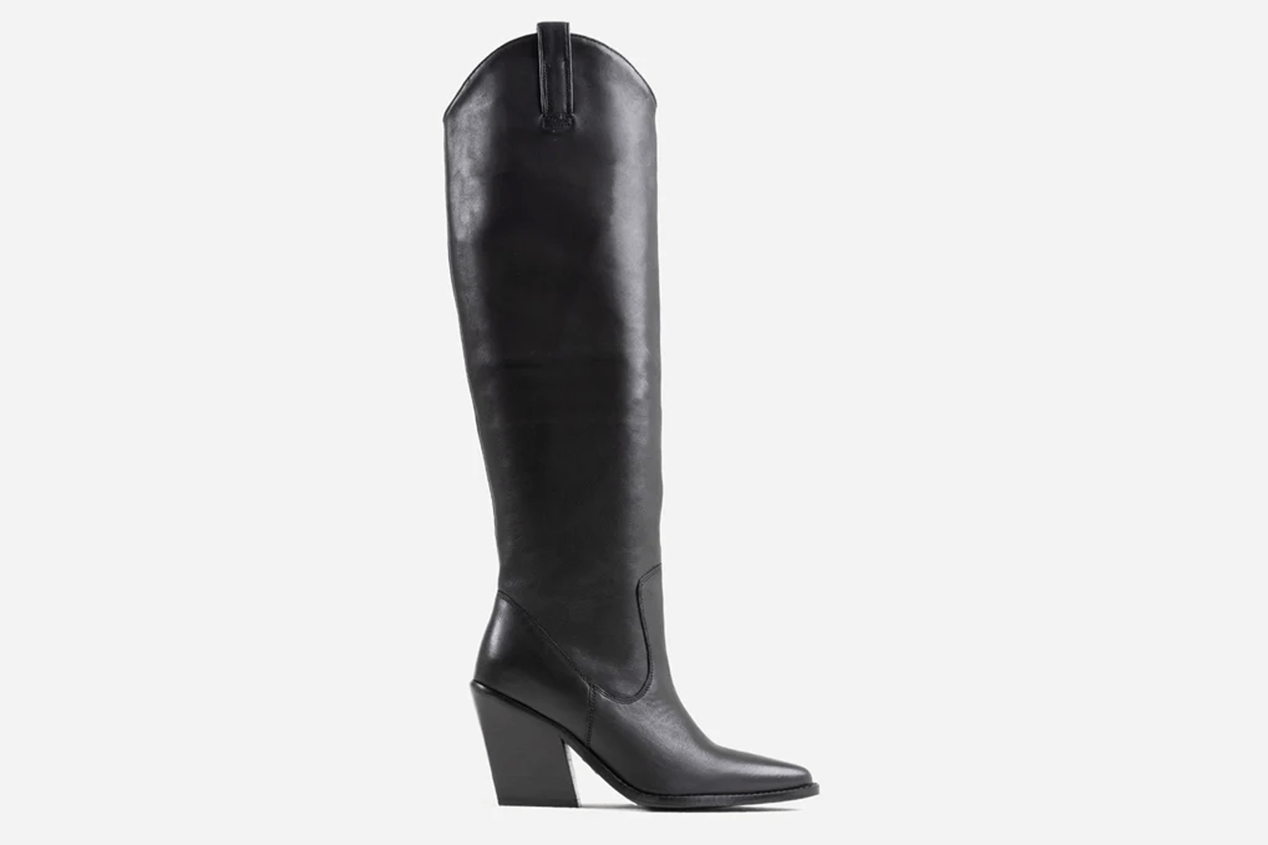 Damen Stiefel im Westernstil aus Glattleder in Schwarz - Absatz 9cm Damen Stiefel Bronx 