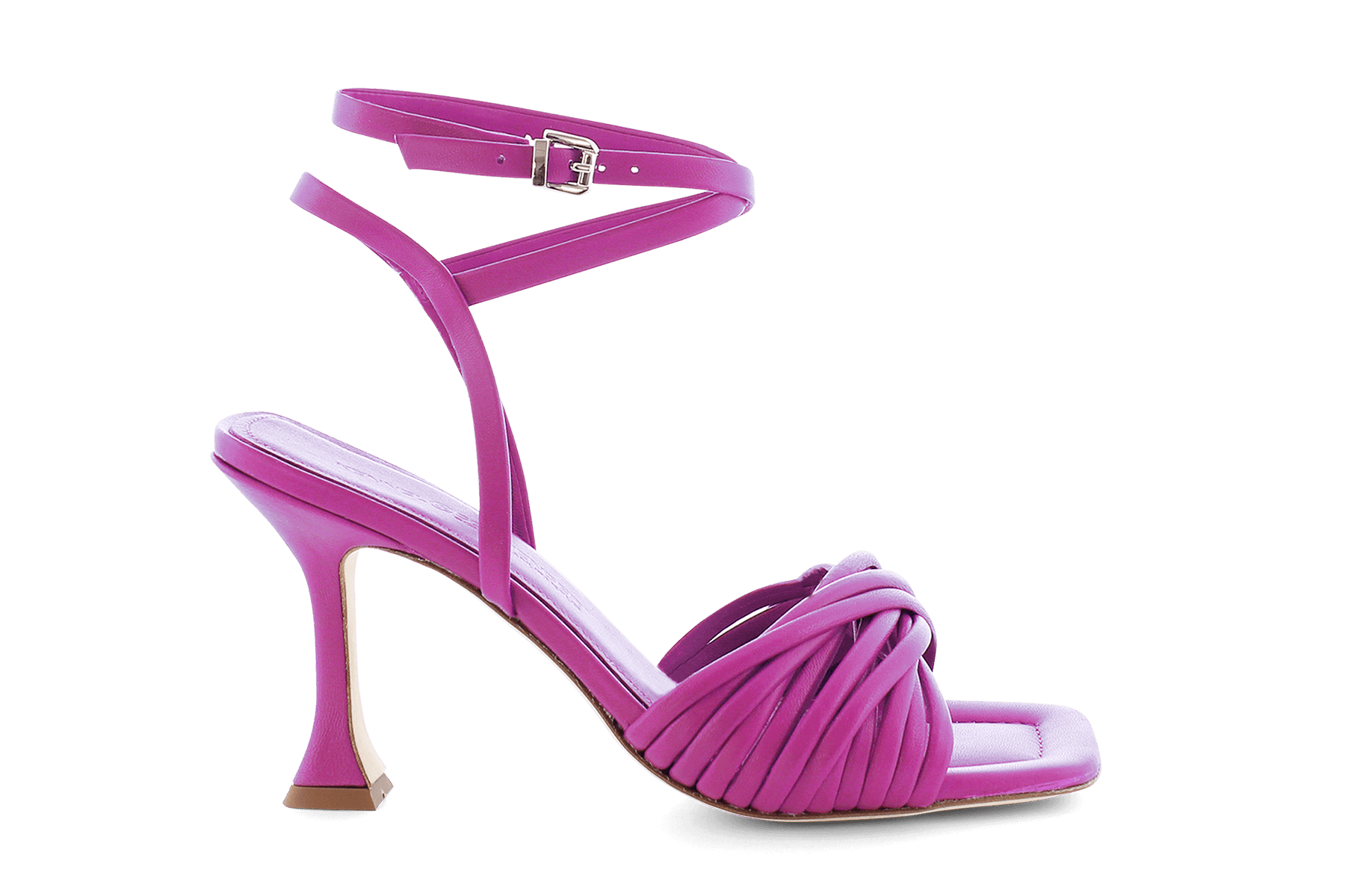 Edle Damen Absatz-Sandale aus Leder in Pink - Absatz 8,5cm Damen Sandalen Kennel & Schmenger 