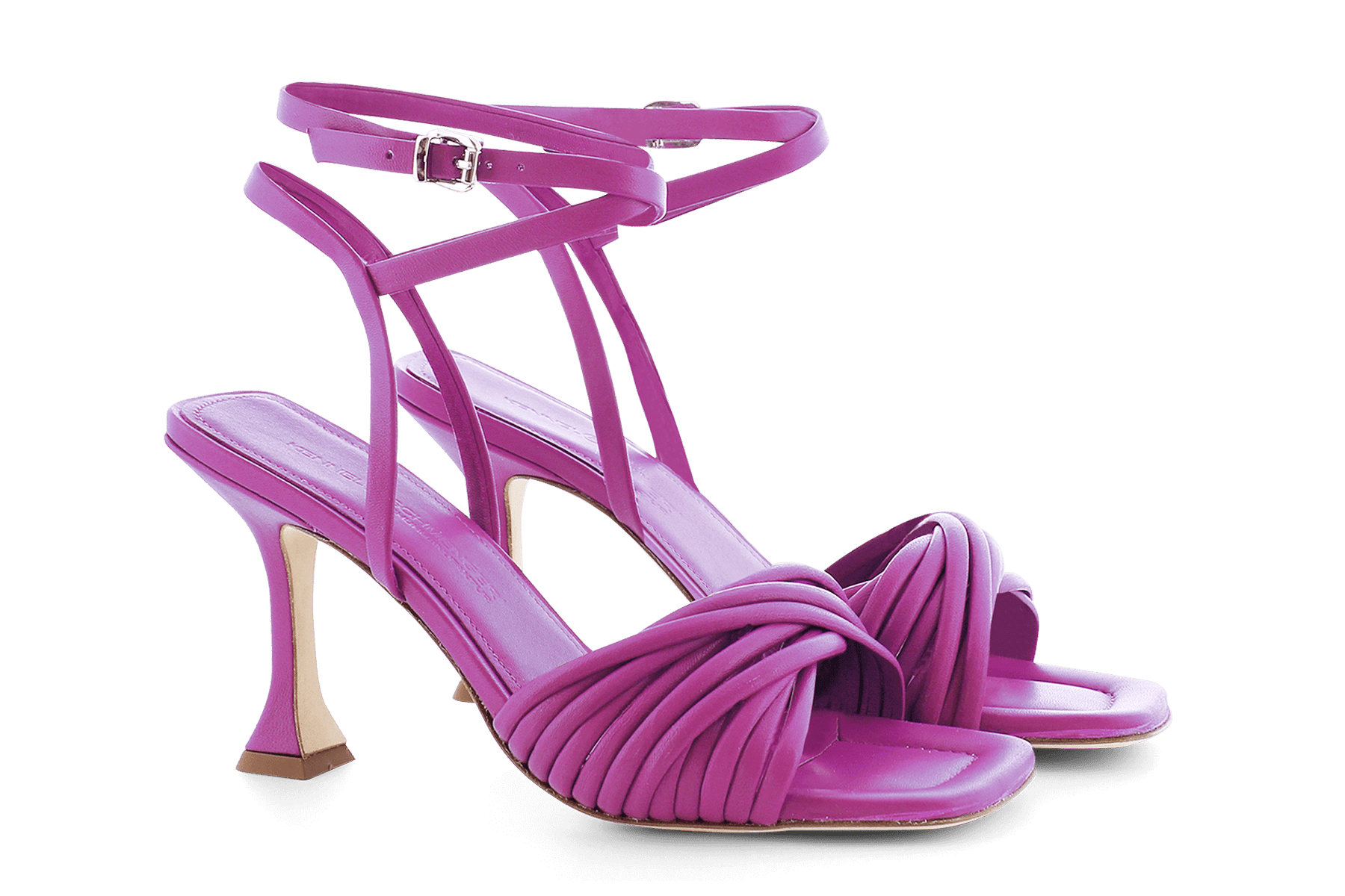 Edle Damen Absatz-Sandale aus Leder in Pink - Absatz 8,5cm Damen Sandalen Kennel & Schmenger 