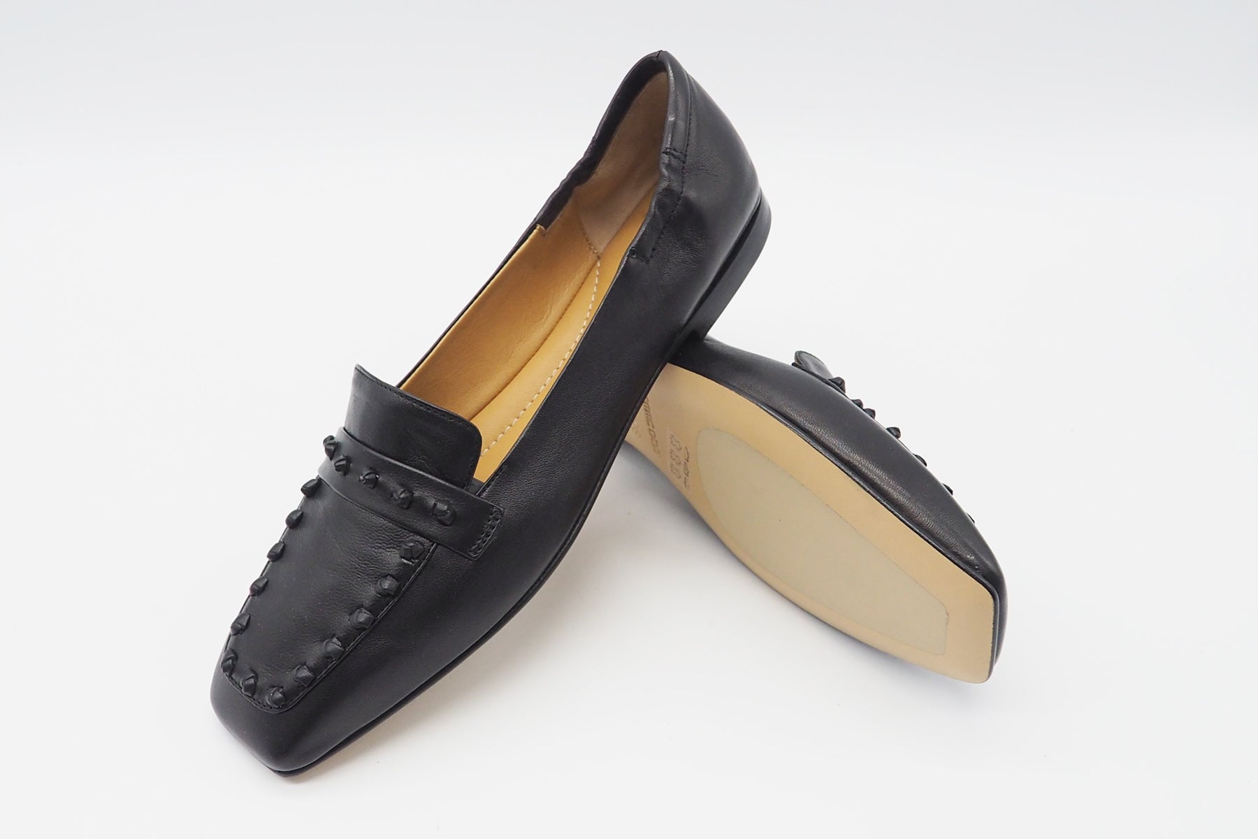 Edle Damen Ballerinas aus Glattleder in Schwarz Damen Ballerinas Pomme D'or 