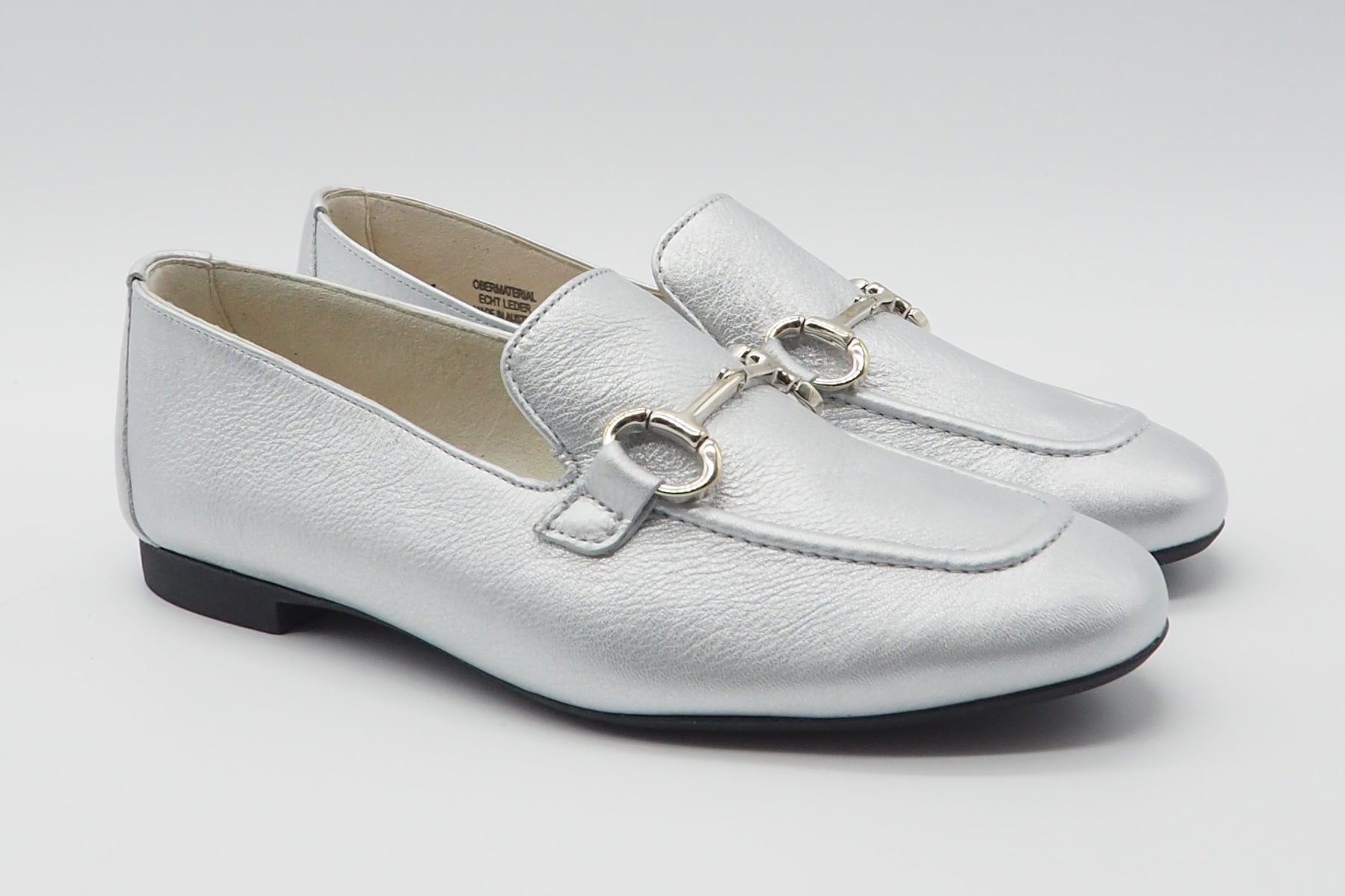 Edle Damen Loafer aus Metallicleder in Silber - Absatz 1,5cm Damen Loafers & Schnürer Paul Green 