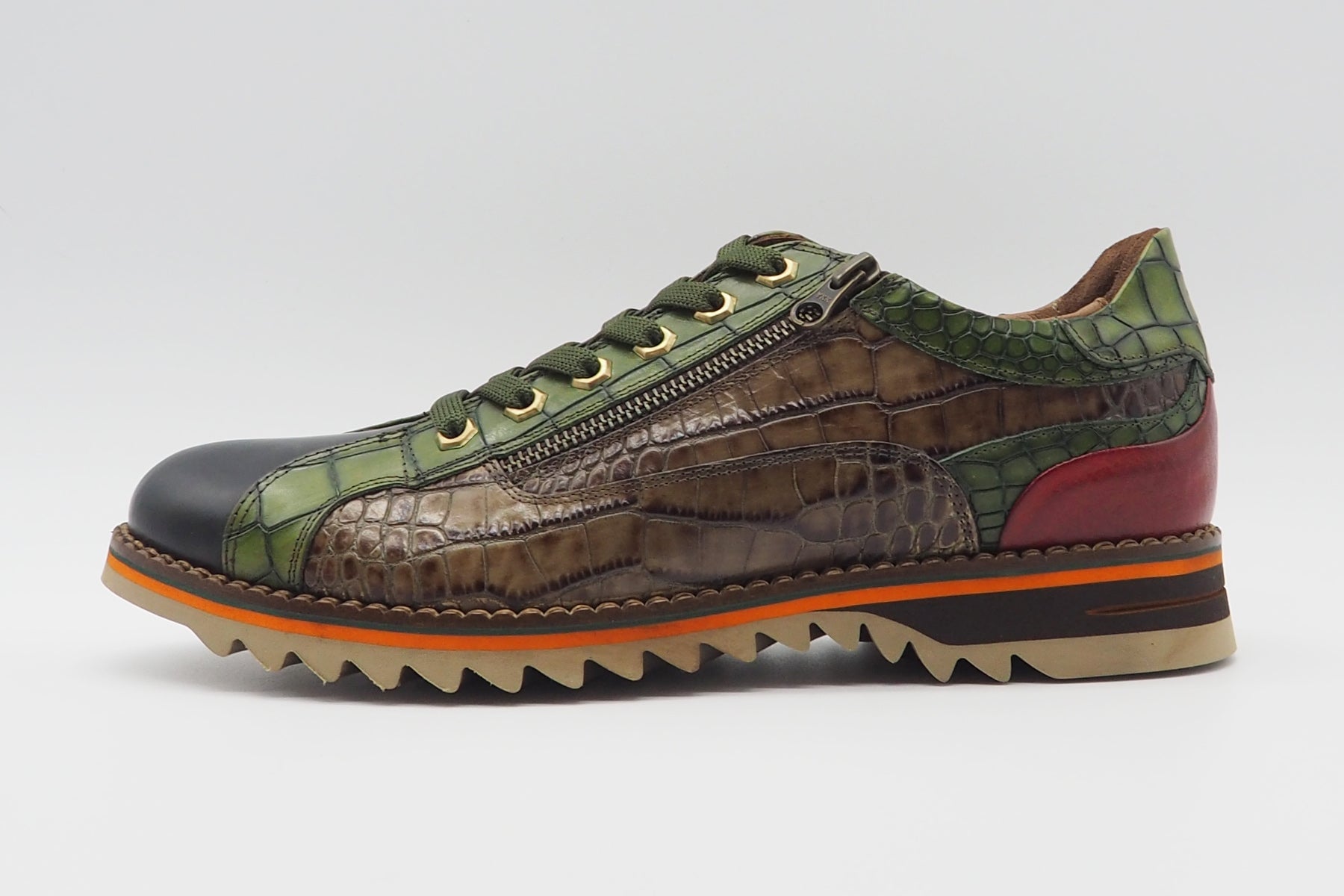 Extravaganter Herren Sneaker aus bedrucktem Leder in Multicolor Herren Sneaker Lorenzi 