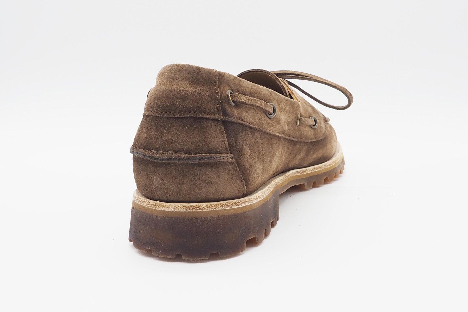 Handgemachter Herren Mokassin aus gewaschenem Veloursleder in Mittelbraun - Durchgenäht Herren Slipper & Mokassin Corvari 